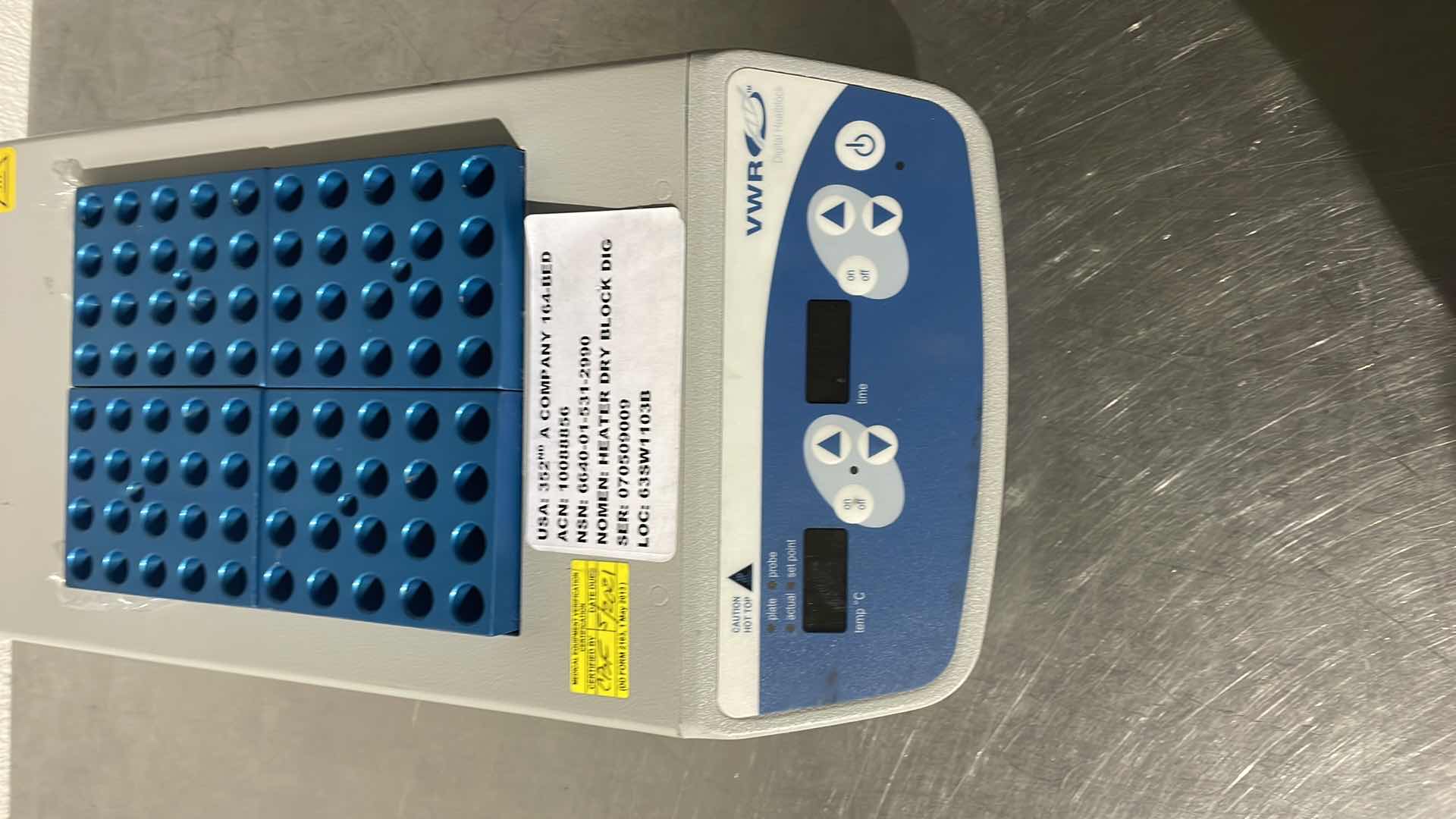 Photo 1 of VWR DRY DIGITAL 4-BLOCK HEATER NO POWER CORD UNABLE TO TEST