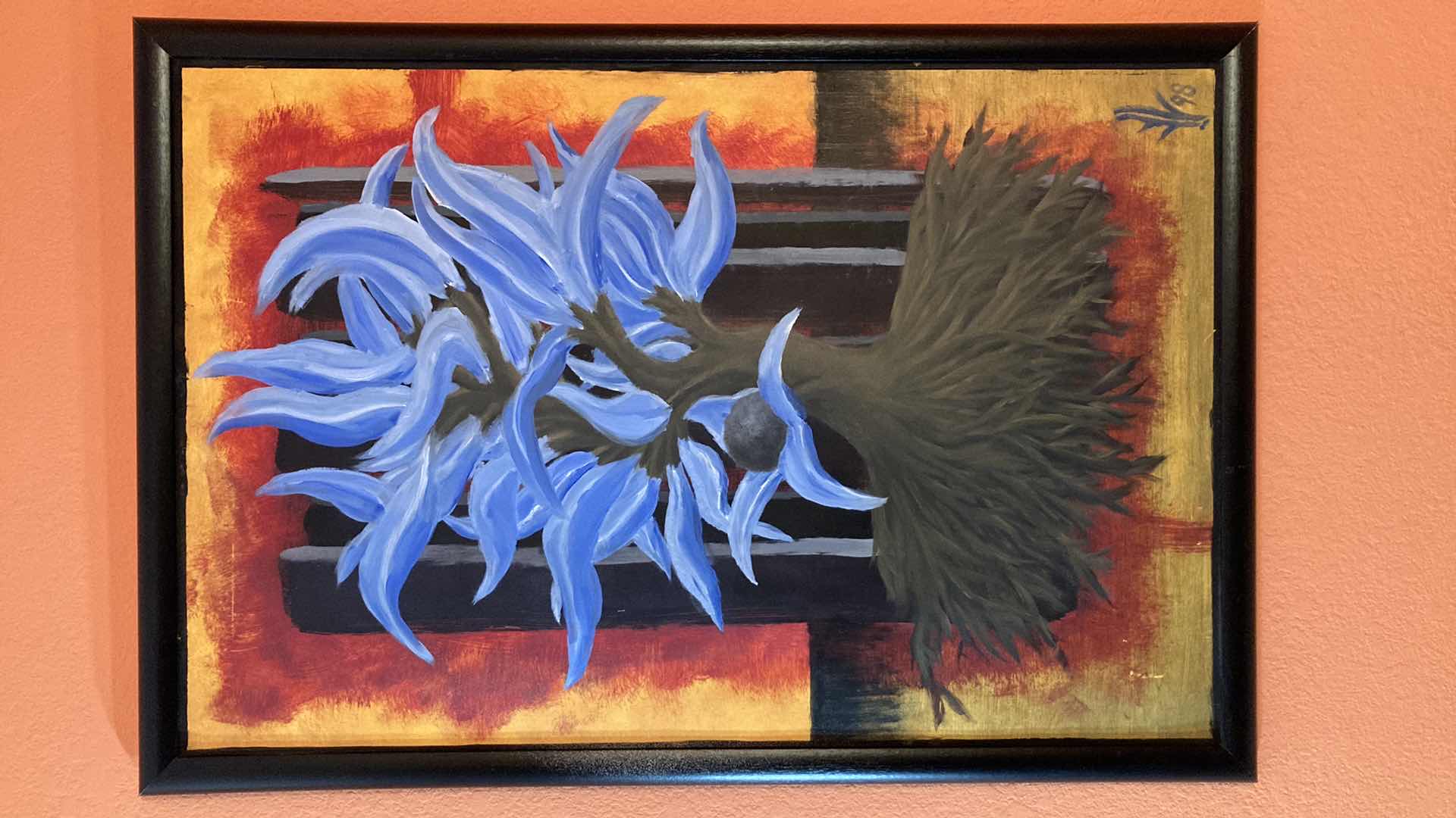 Photo 1 of JUGGERNAUT OIL PAINTED FRAMED ART BY WHITNEY LEARY 26.5 X 38.5”