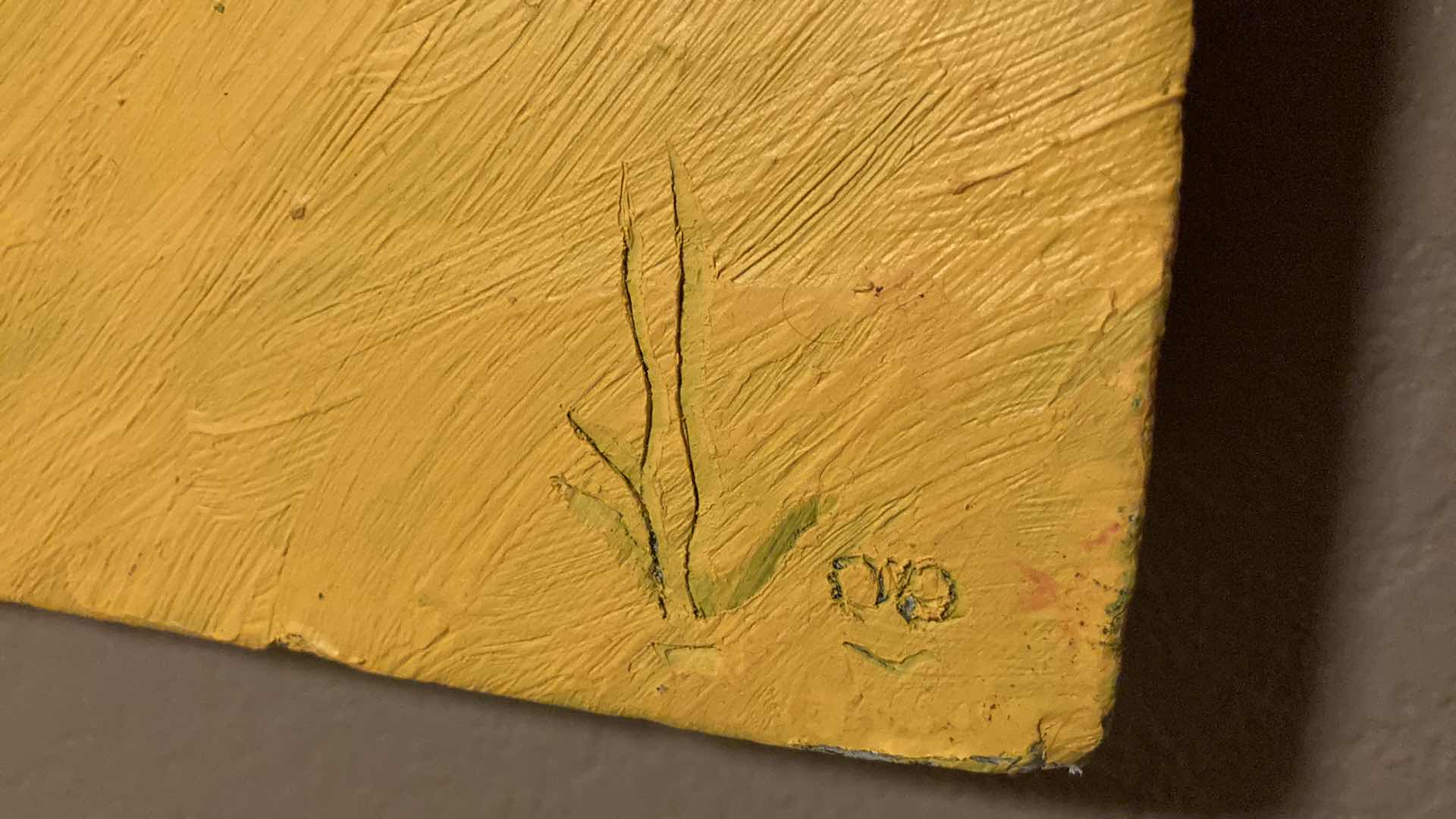 Photo 1 of 2D ABSTRACT PAINTED STYROFOAM ARTWORK SIGNED BY ARTIST 48” X 24”