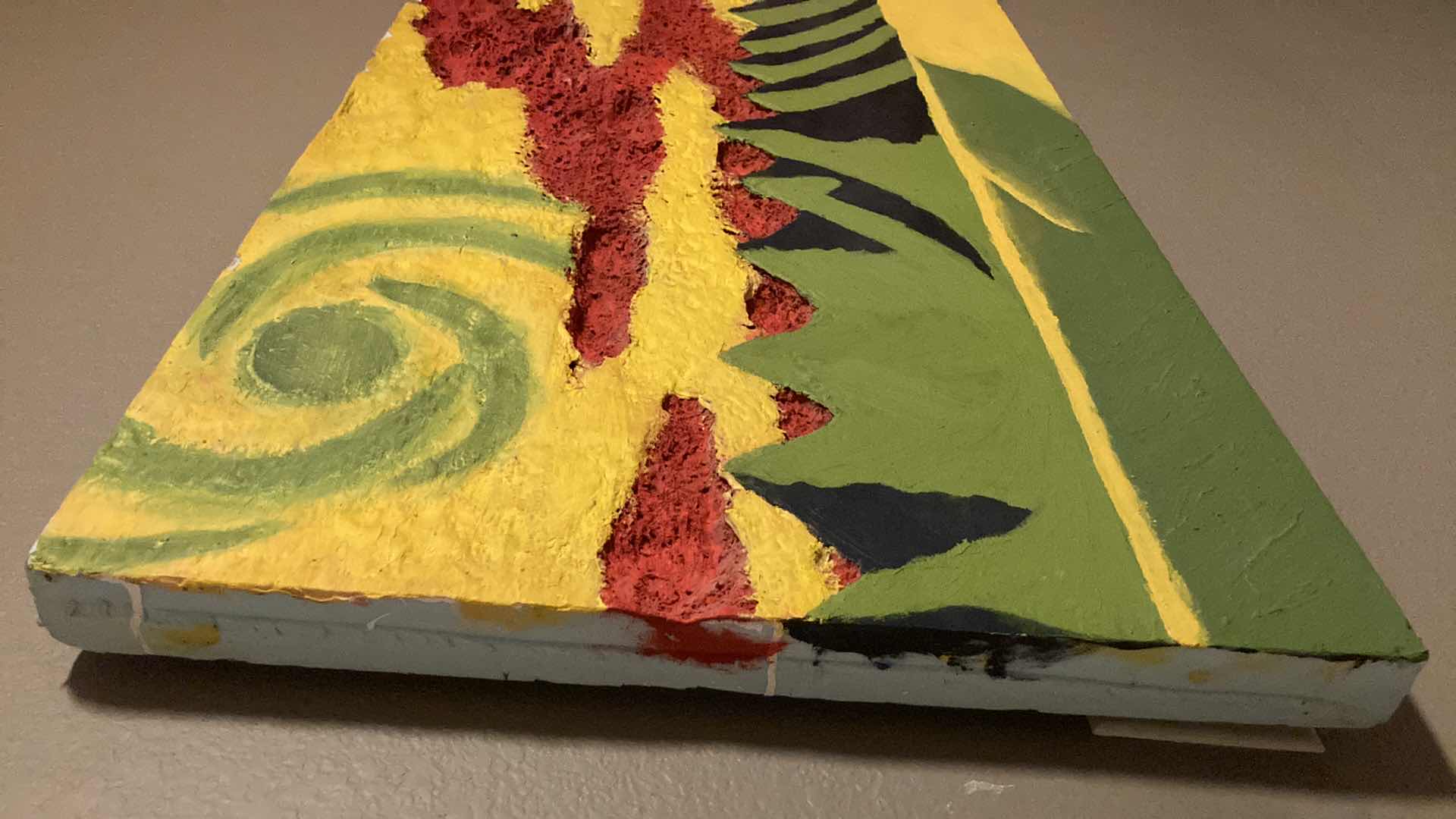 Photo 3 of 2D ABSTRACT PAINTED STYROFOAM ARTWORK SIGNED BY ARTIST 48” X 24”