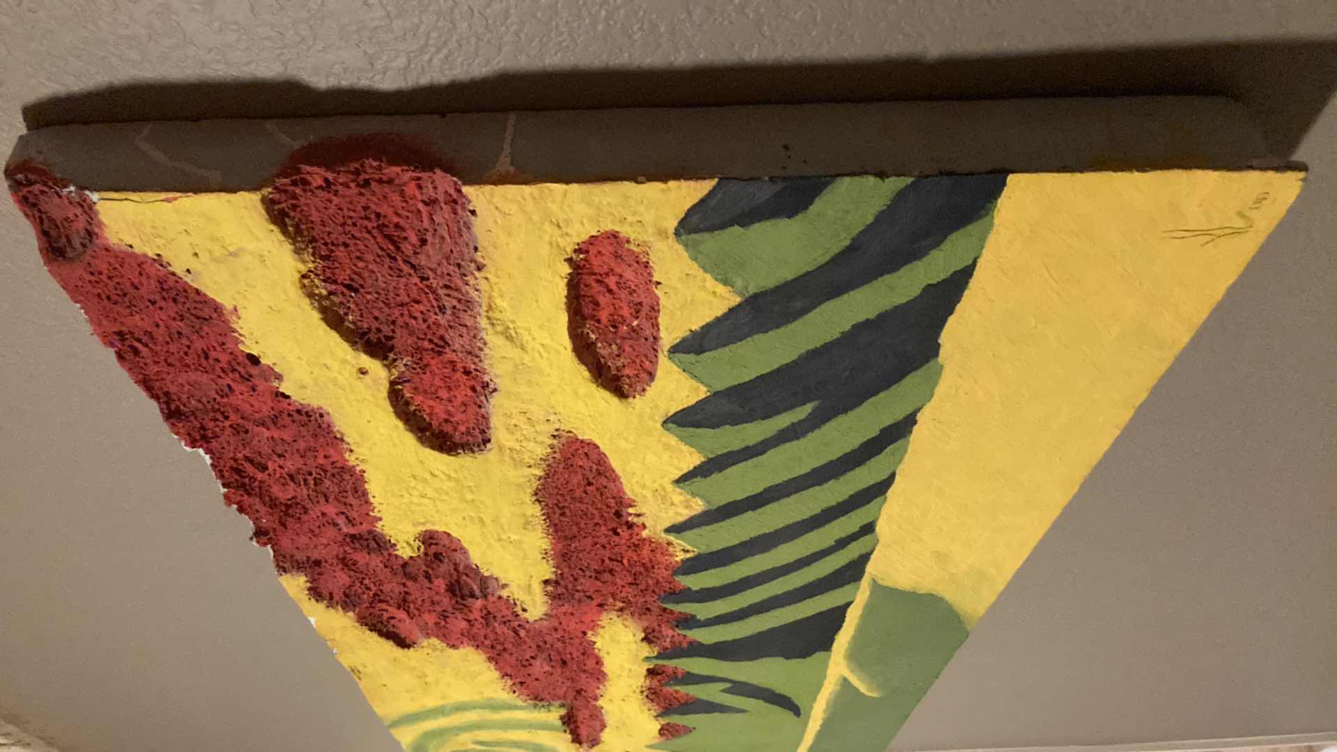 Photo 2 of 2D ABSTRACT PAINTED STYROFOAM ARTWORK SIGNED BY ARTIST 48” X 24”