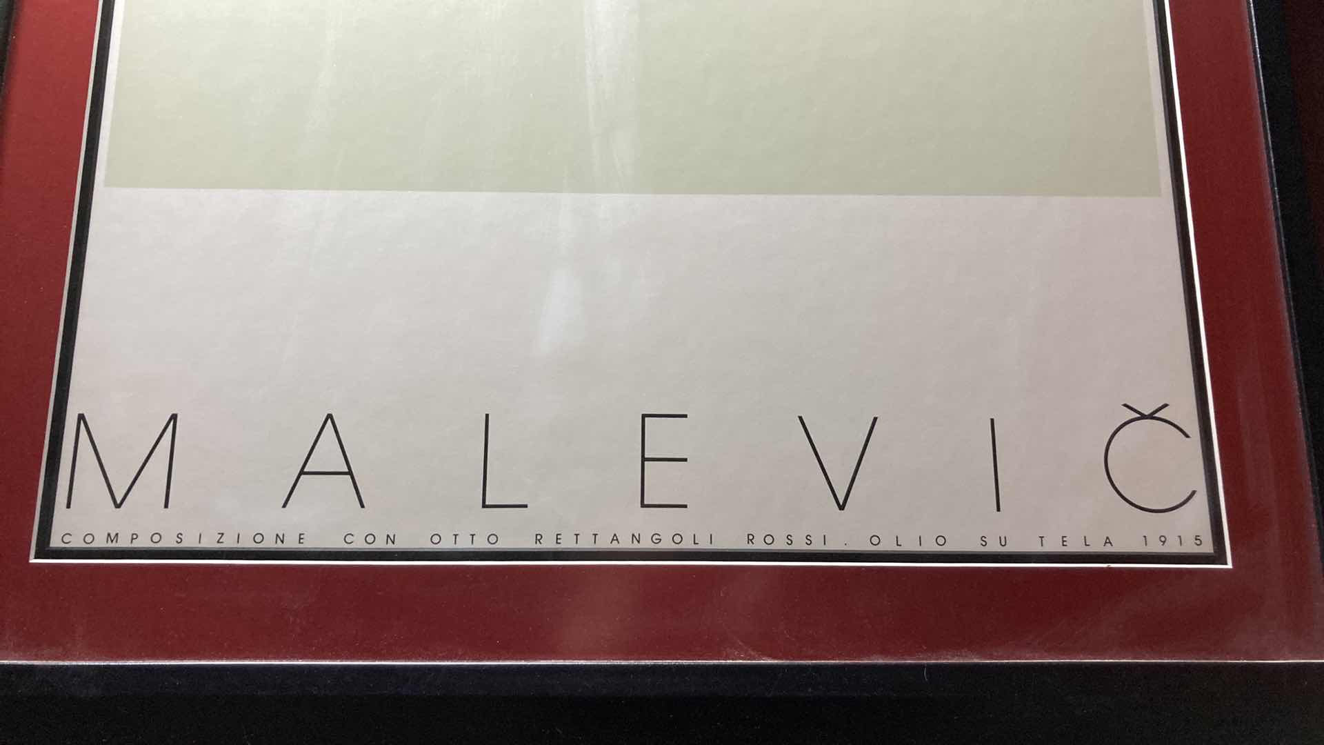 Photo 1 of MALEVICH EIGHT RED RECTANGLES 1915 FRAMED REPRINT ARTWORK 33.25” X 44.5”