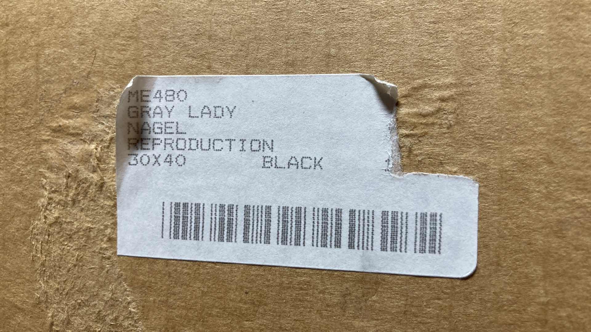 Photo 1 of GRAY LADY FRAMED REPRINT ARTWORK BY NAGEL ME480 40” X 30”