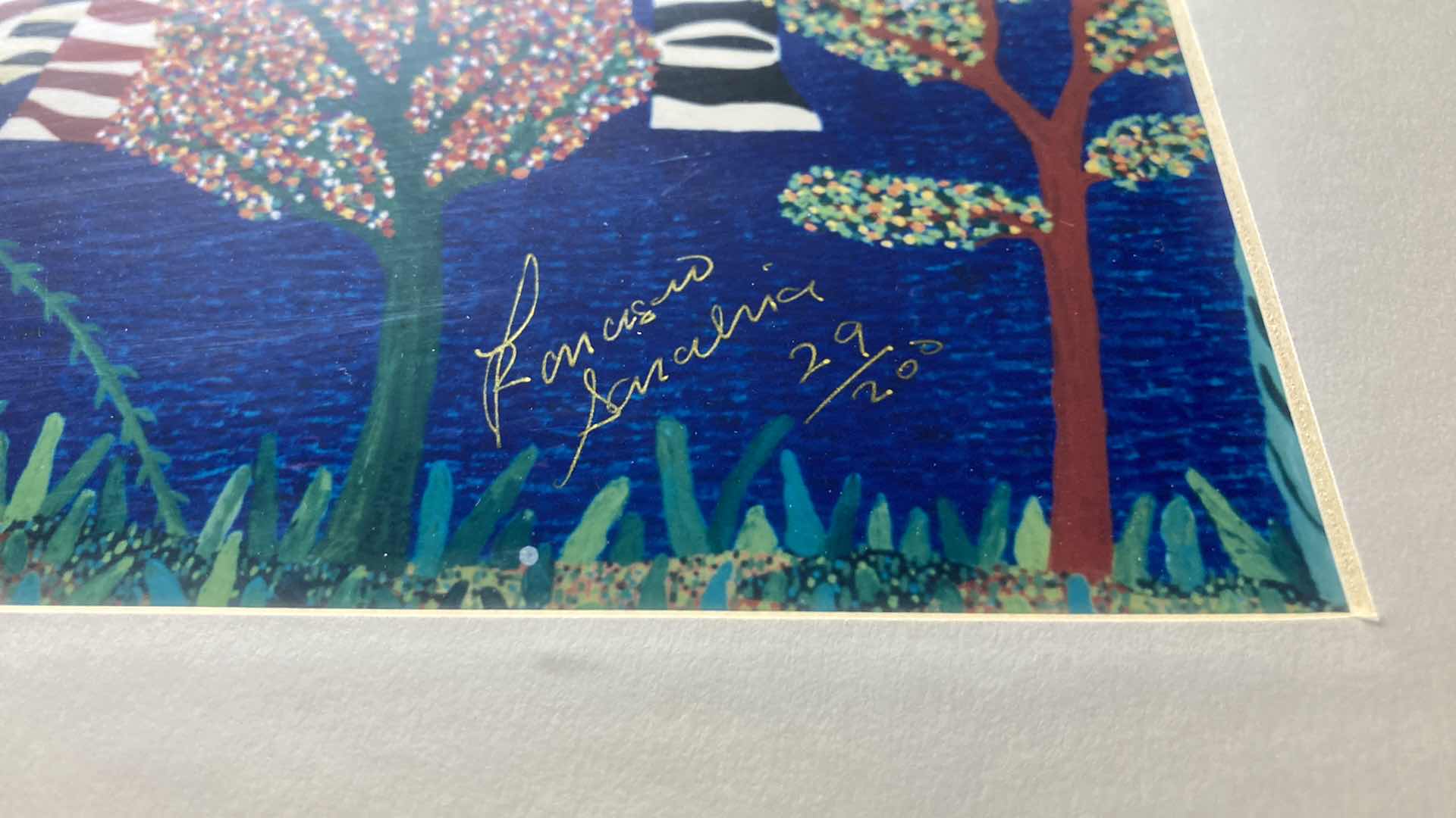 Photo 4 of AT THE LAKE FRAMED ARTWORK SIGNED BY FRANCISCO SANABRIA 29/200 30.5” X 24”