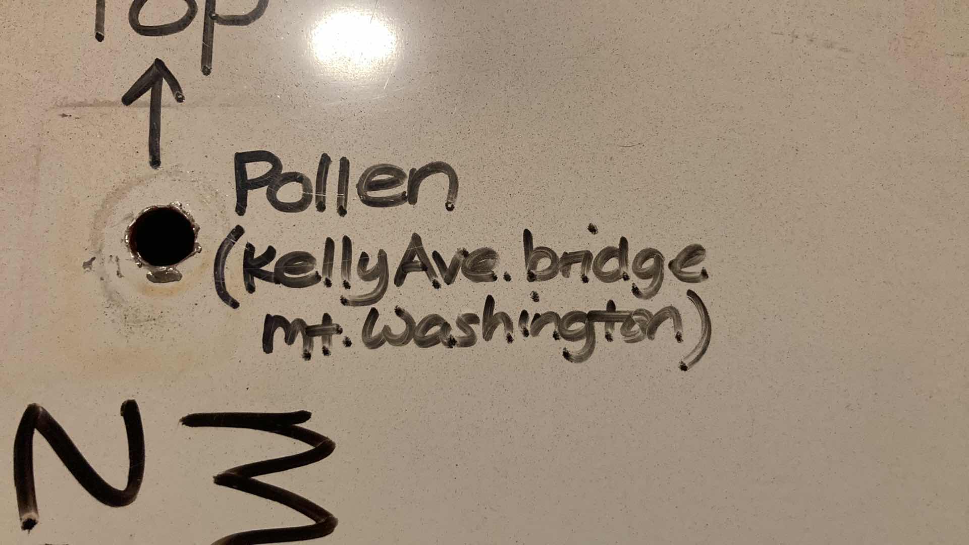 Photo 1 of POLLEN KELLY AVE BRIDGE MT WASHINGTON ABSTRACT ARTWORK PAINTED ON METAL SIGN 18” X 24”