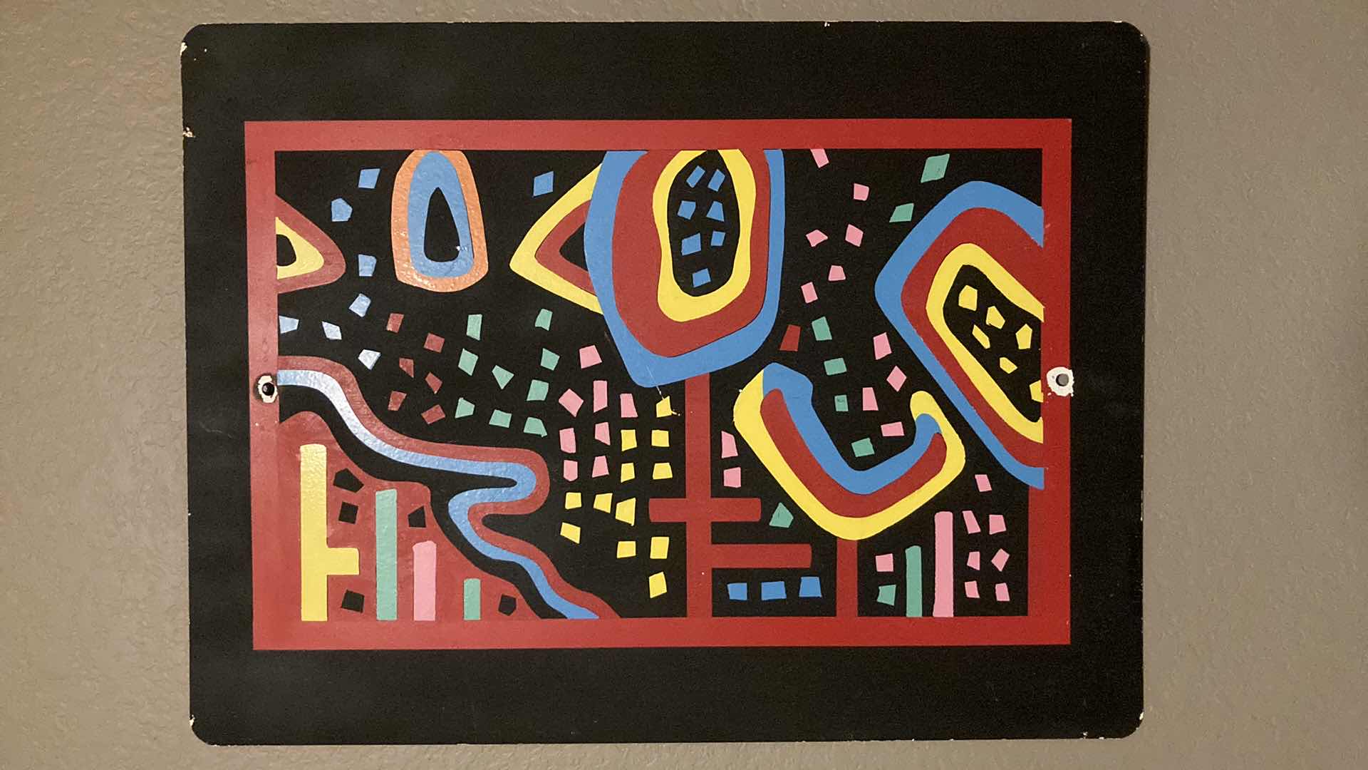 Photo 1 of POLLEN KELLY AVE BRIDGE MT WASHINGTON ABSTRACT ARTWORK PAINTED ON METAL SIGN 18” X 24”