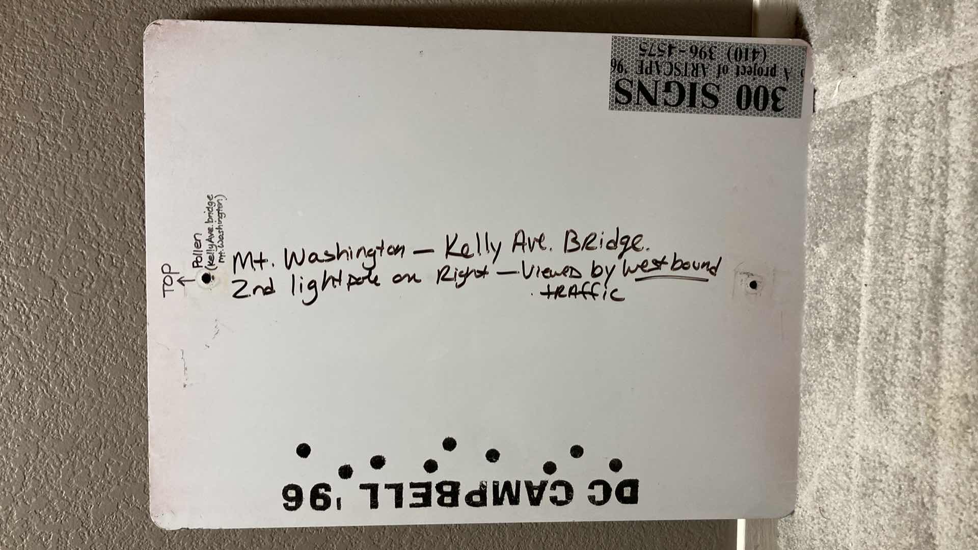 Photo 4 of POLLEN KELLY AVE BRIDGE MT WASHINGTON ABSTRACT ARTWORK PAINTED ON METAL SIGN 18” X 24”