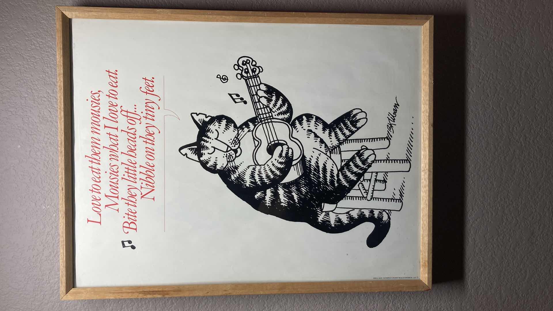 Photo 1 of LOVE TO EAT THEM MOUSIES FRAMED ARTWORK 19” X 25”