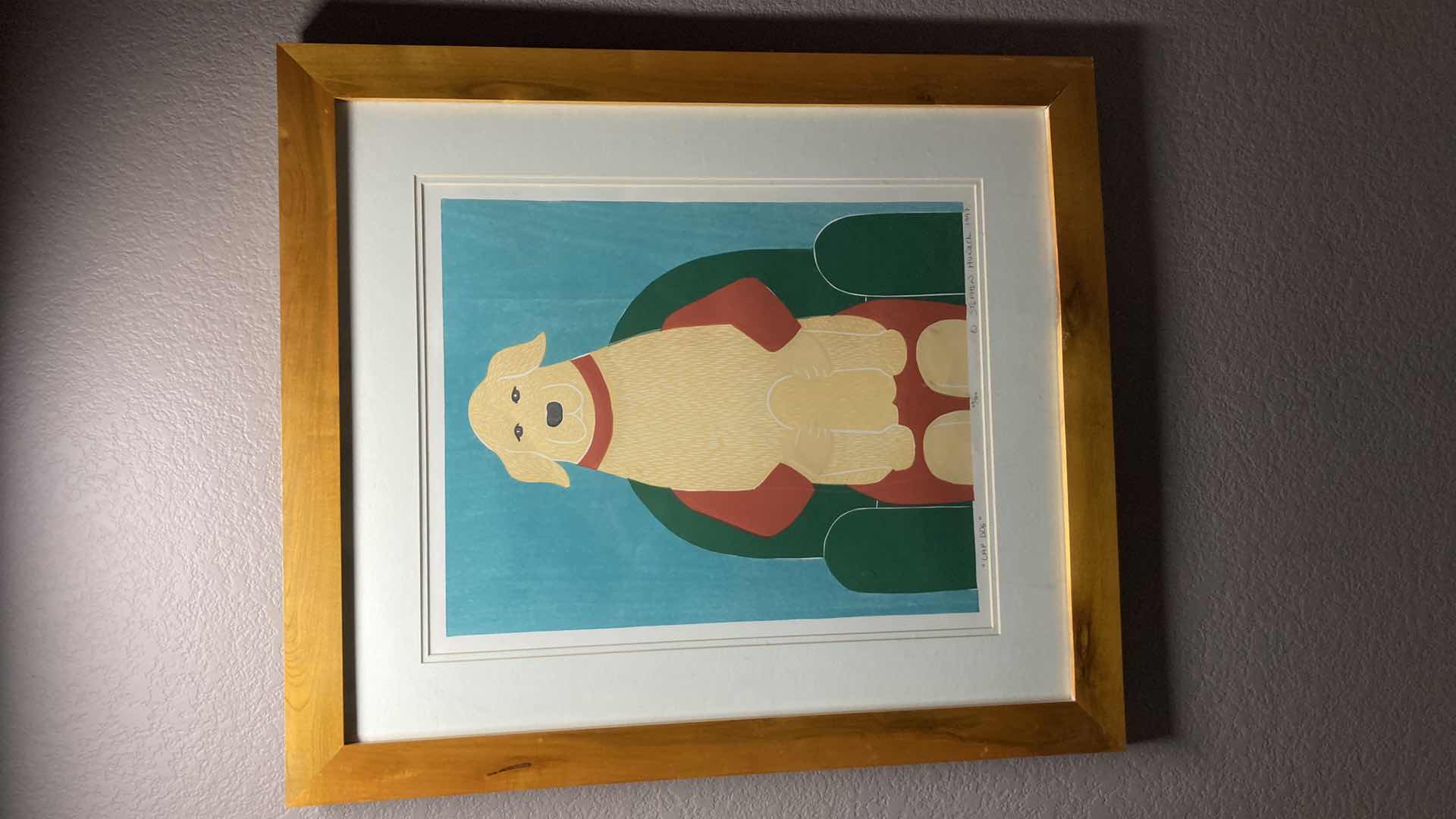 Photo 1 of LAP DOG FRAMED ARTWORK BY STEPHEN HUNECK 23/500 1997 27.25” X 31”
