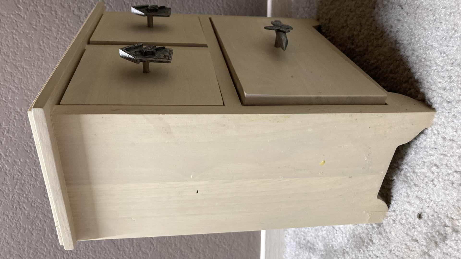 Photo 2 of M. BASTIN TABLE TOP WOOD TRINKET CUPBOARD 11.25” X 5.25” H12”