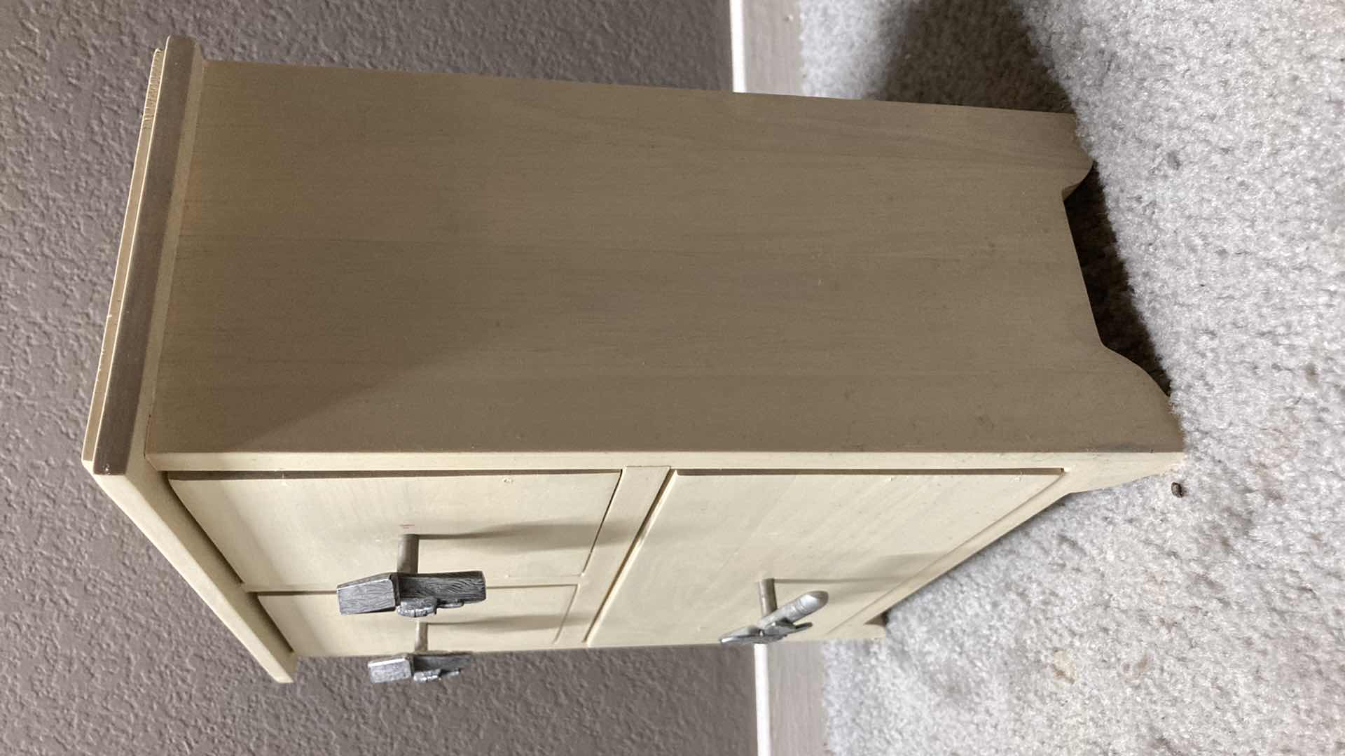 Photo 3 of M. BASTIN TABLE TOP WOOD TRINKET CUPBOARD 11.25” X 5.25” H12”