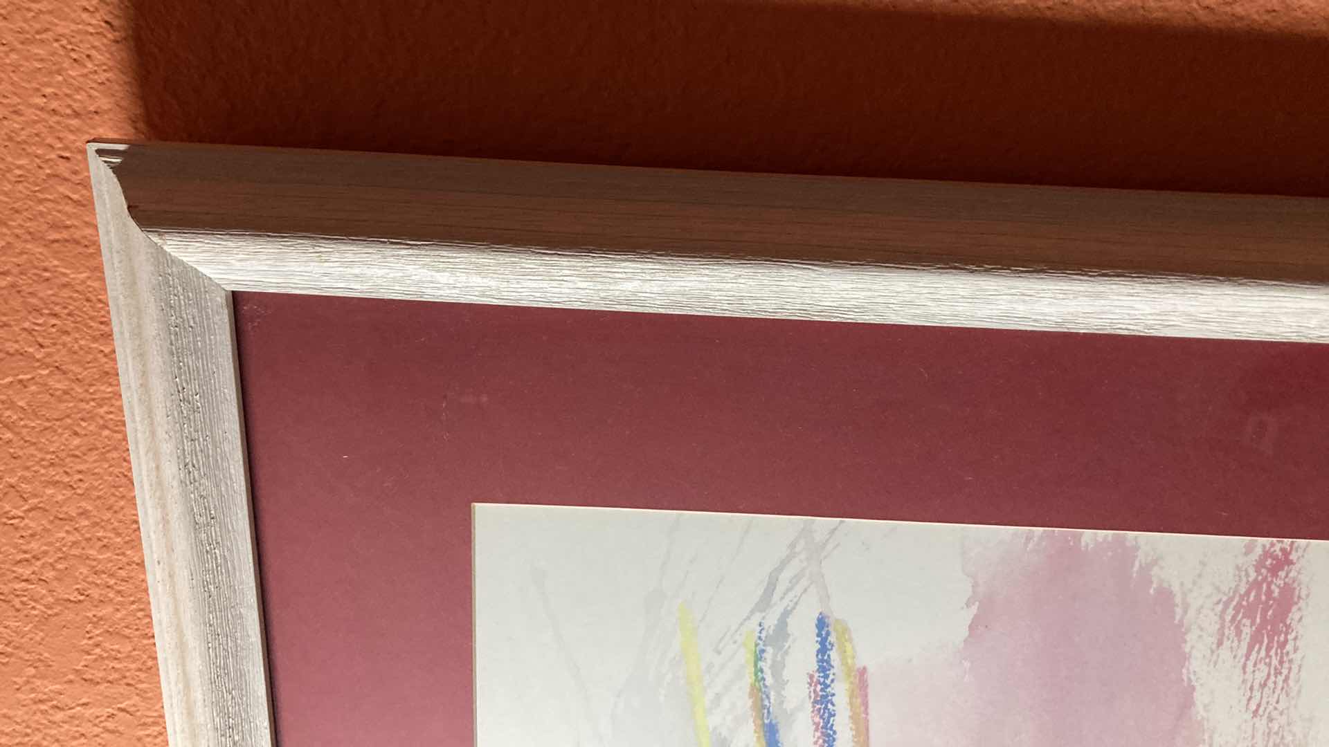 Photo 4 of ITAMAR NEW YORK PASTEL ABSTRACT FRAMED POSTER ARTWORK 46” X 34”