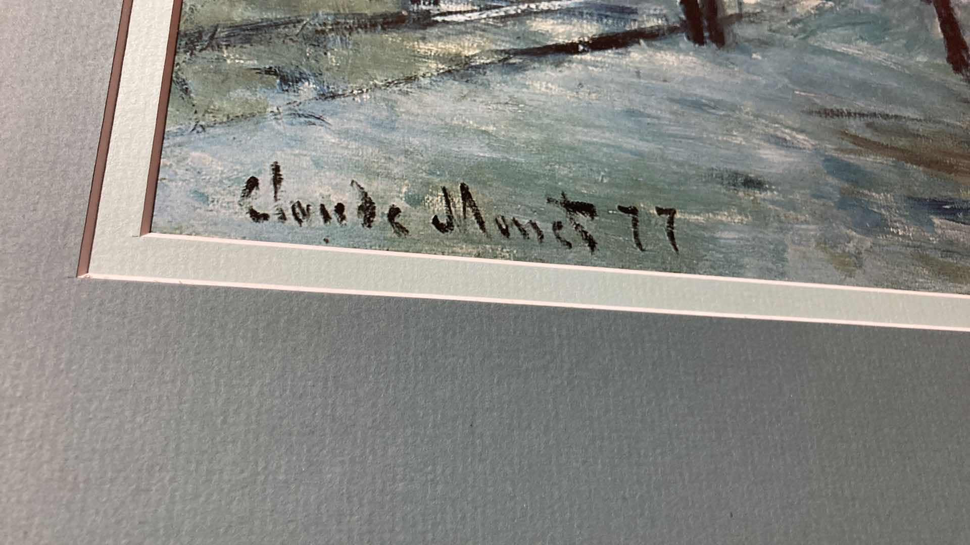 Photo 1 of ARRIVAL OF THE NORMANDY TRAIN GARE SAINT LAZARE FRAMED REPRODUCTION ARTWORK BY CLAUDE MONET 77 35” X 29”