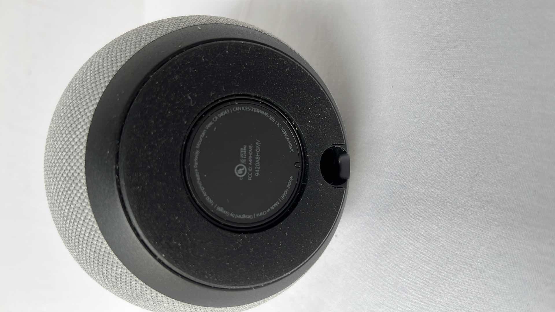 Photo 1 of ORIGINAL GOOGLE HOME SMART SPEAKER, FABRIC BASE W GOOGLE ASSISTANT (MODEL: HOME)