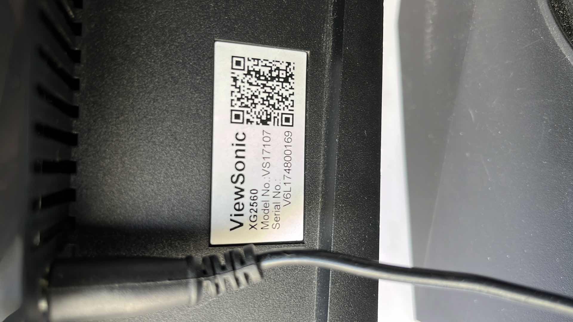 Photo 6 of VIEWSONIC 25” 1080P 240HZ 1MS GSYNC GAMING MONITOR (MODEL XG2560)