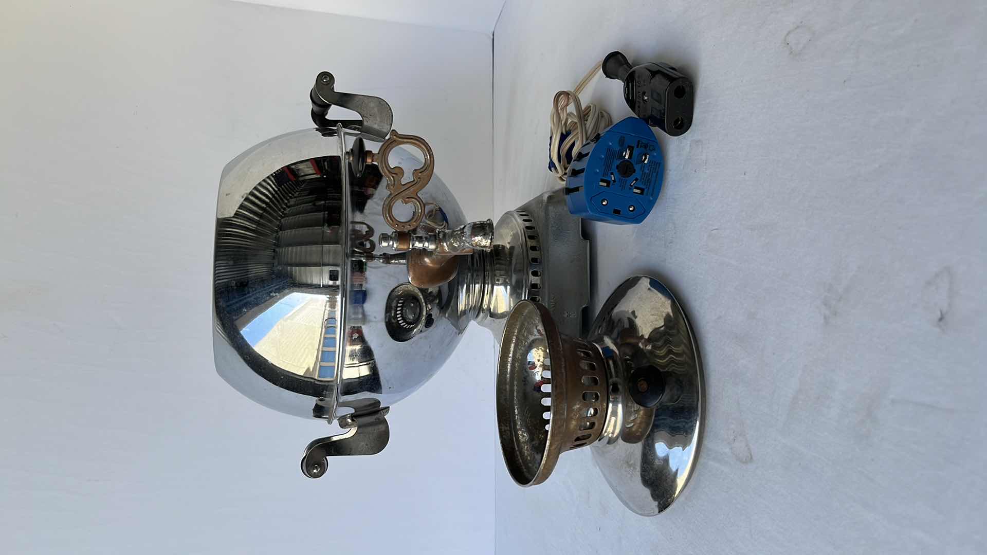 Photo 1 of VINTAGE LARGE SOVIET ELECTRIC SAMOVARW WORLD TRAVEL ADAPTER, 220v  1000w  14”H