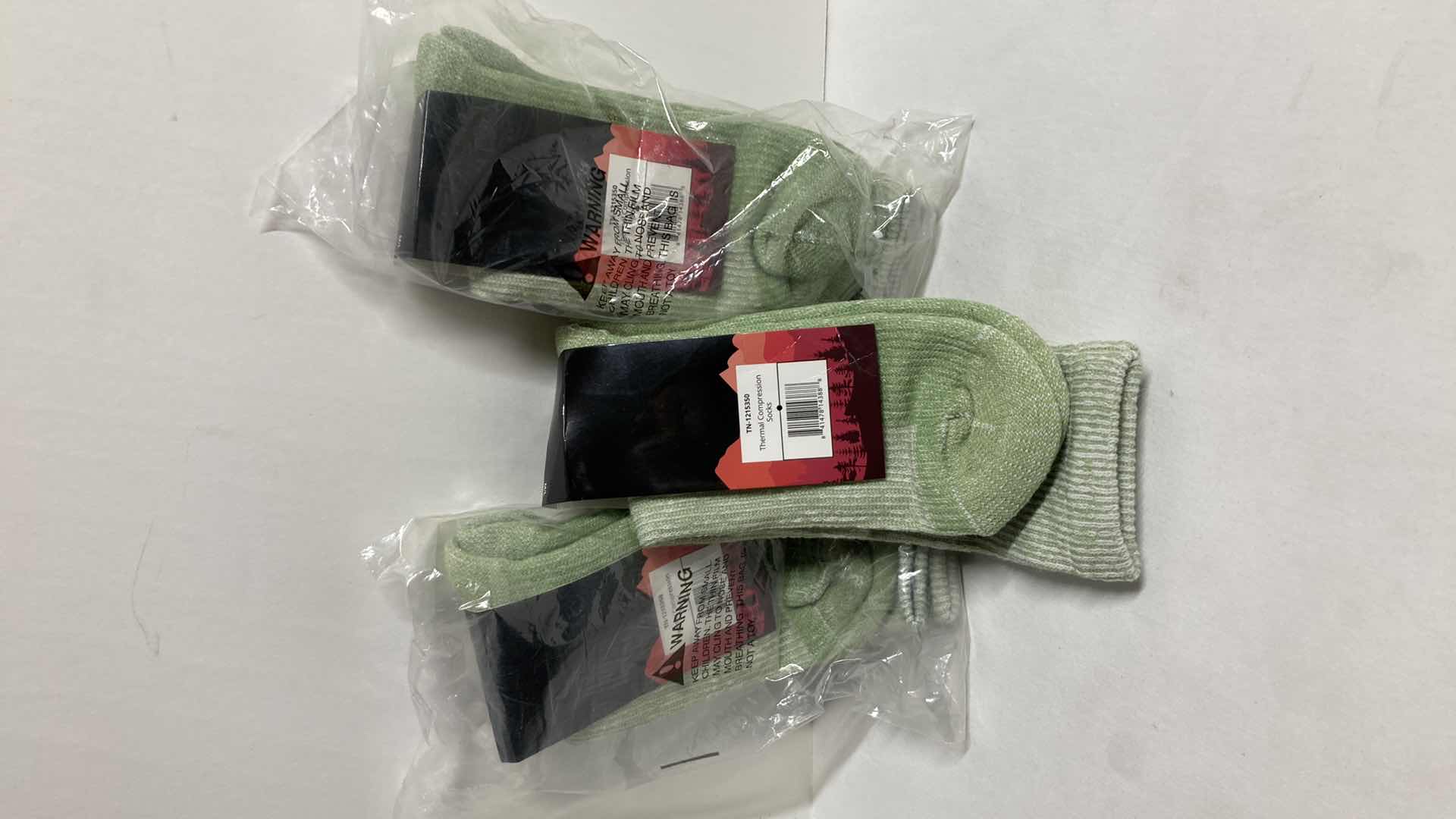 Photo 1 of NEW LISH SAGE WOOL THERMAL HIKING COMPRESSION SOCKS SIZE M/L (3)