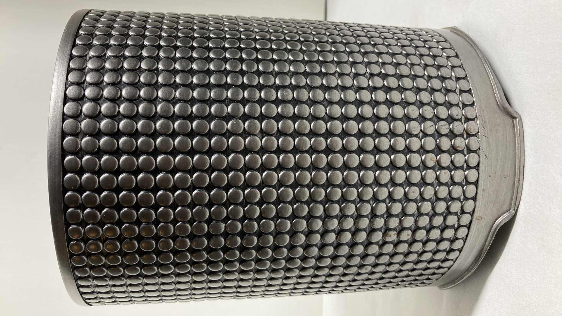 Photo 1 of PERI HOME STUDDED SILVER RESIN TRASH CAN 7.5” X 10”