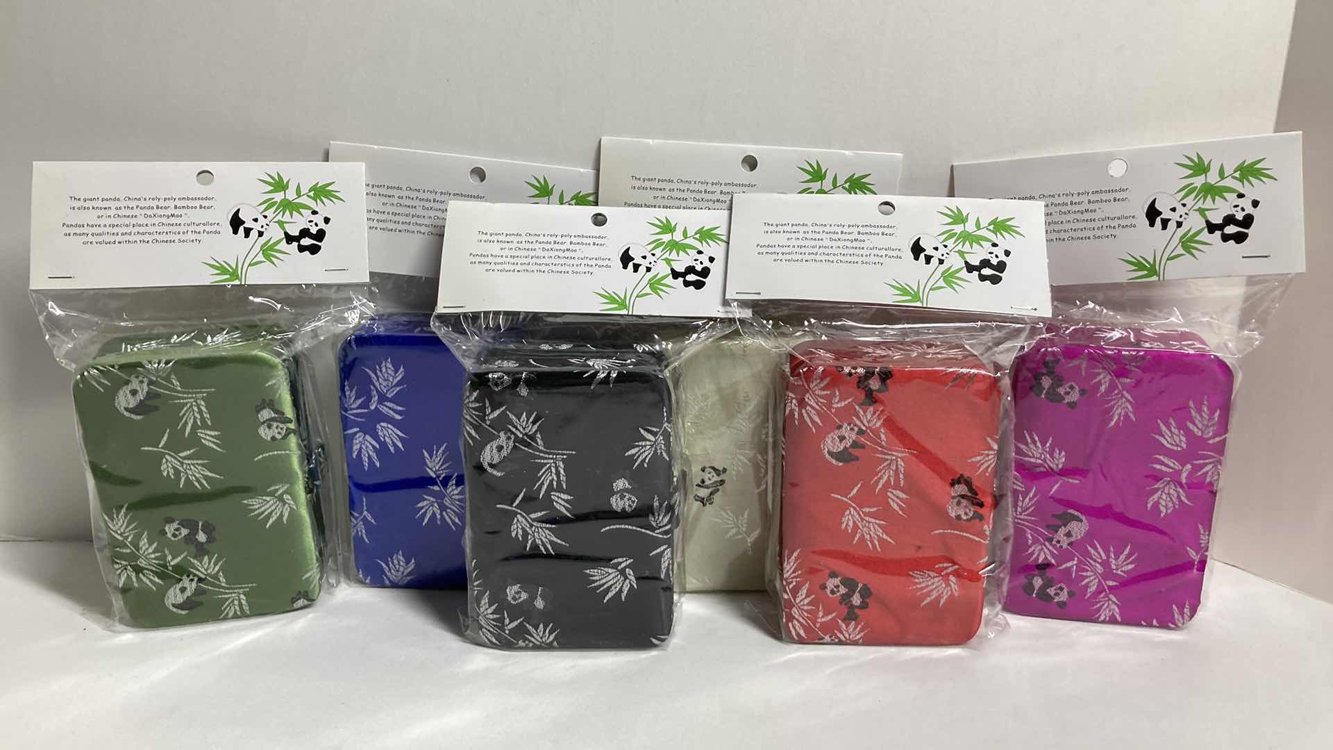 Photo 1 of NEW PANDA BAMBOO THEMED JEWELRY BOXES (6 COLORS) 4.75” X 3.25” H1.5”