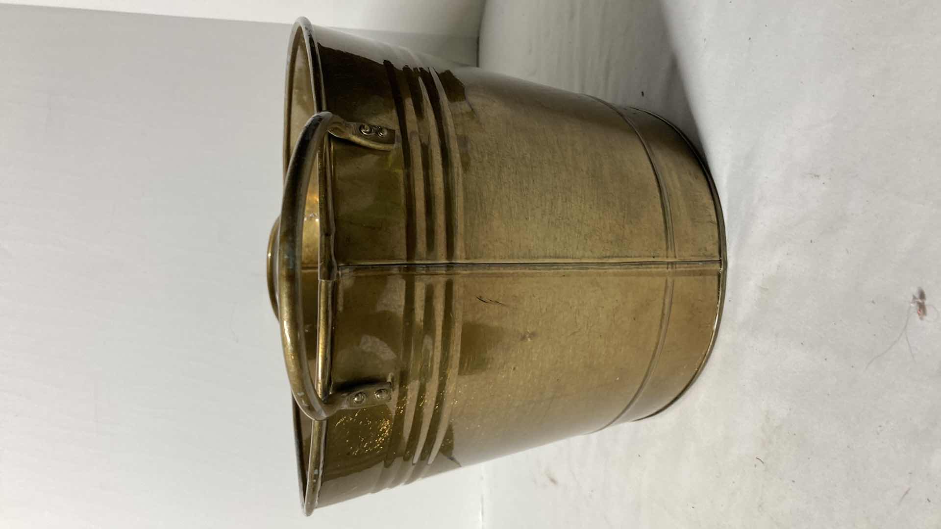 Photo 3 of BRASS FINISH METAL WASH BUCKET  24” X 13” H9.25”