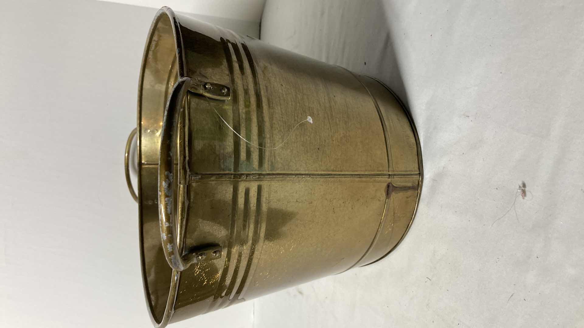 Photo 5 of BRASS FINISH METAL WASH BUCKET  24” X 13” H9.25”