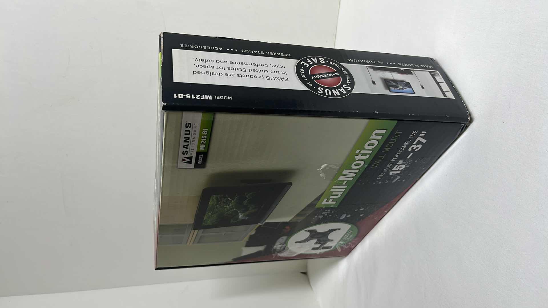 Photo 1 of NEW SANUS VISIONMOUNT FULL MOTION WALL MOUNT, FITS MOST FLAT-PANEL TVS 15”-37” MODEL MF215-B1