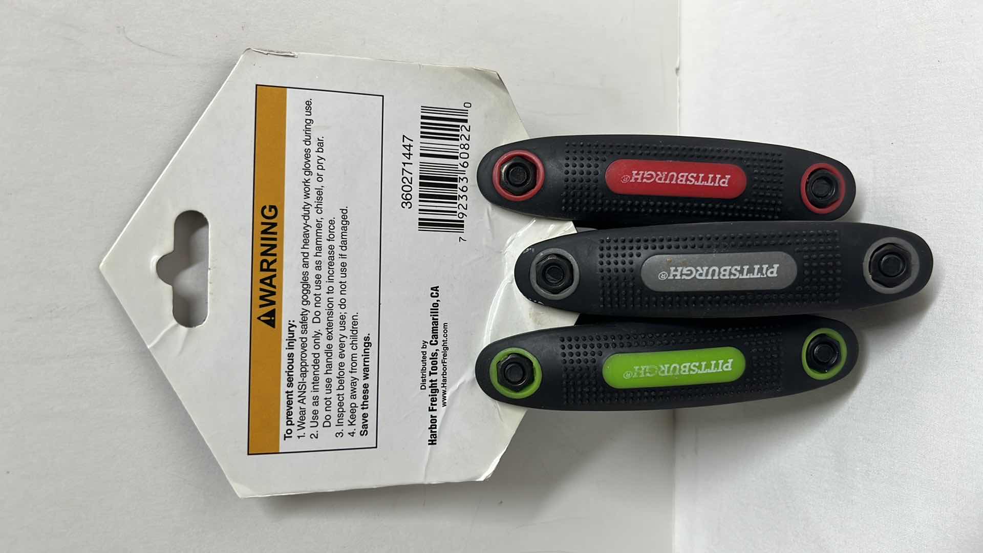 Photo 1 of PITTSBURGH 3 PC HANDY HEX KEYS ITEM 60822 & FIX IT LASER SERIES LASER LEVEL 8 FT MEASURING TAPE