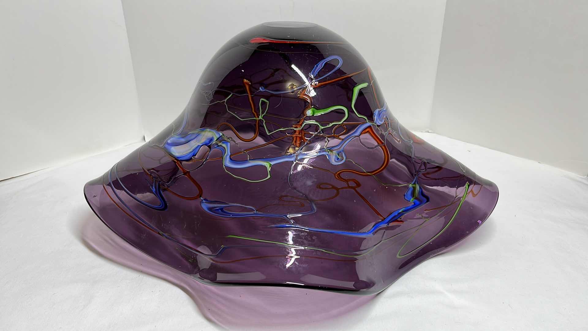 Photo 3 of AMETHYST GLASS CENTERPIECE BOWL W RUFFLE RIM 22” X 20” H10”
