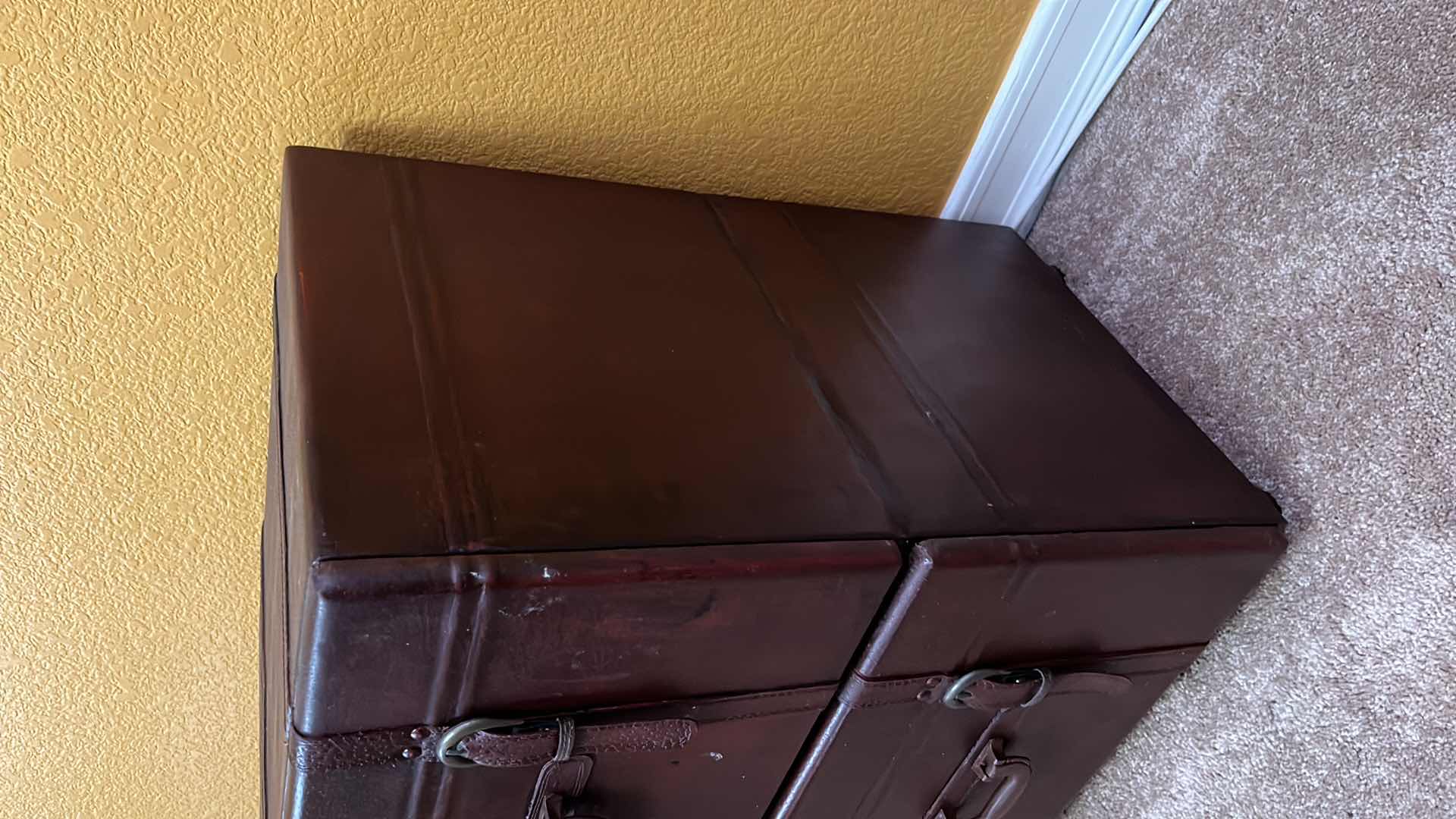 Photo 1 of 2-DRAWER FAUX LEATHER NIGHT STAND 19” X 15” H25.25”