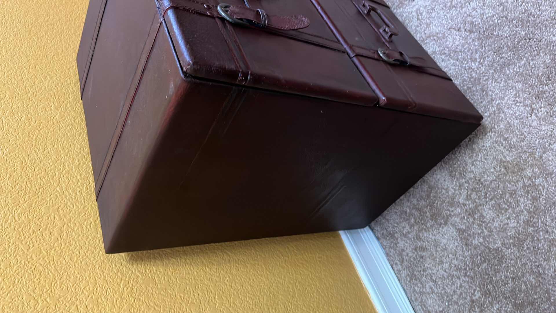 Photo 1 of 2-DRAWER FAUX LEATHER NIGHT STAND 19” X 15” H25.25”