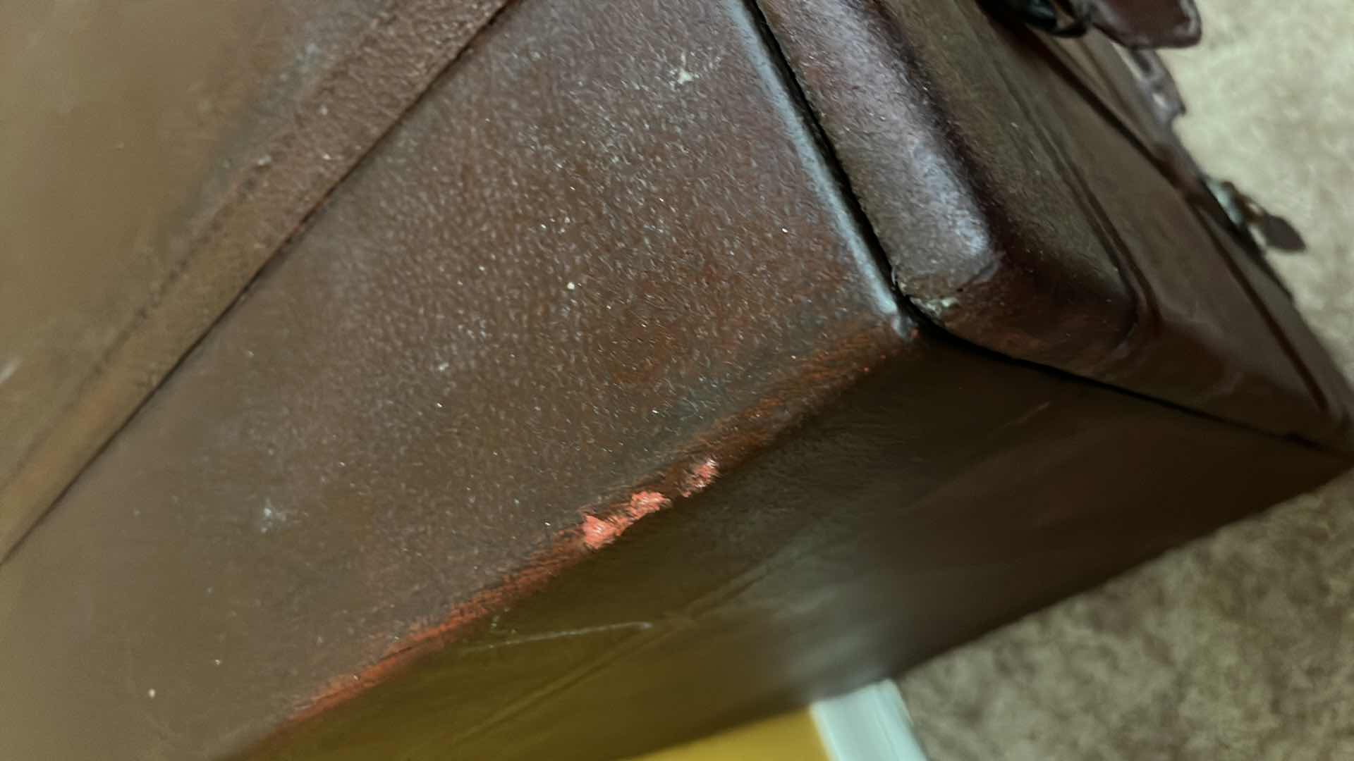 Photo 1 of 2-DRAWER FAUX LEATHER NIGHT STAND 19” X 15” H25.25”