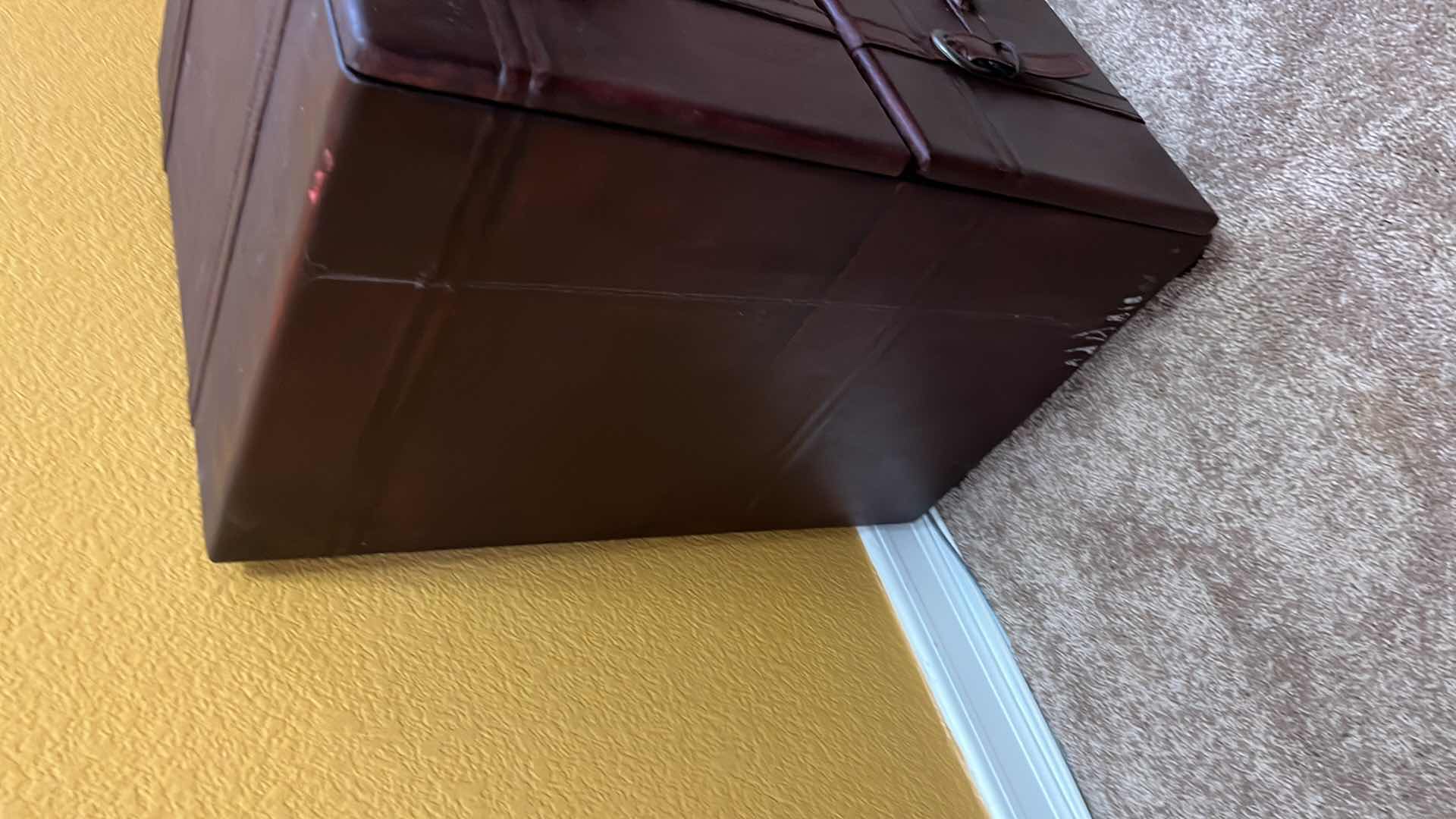 Photo 1 of 2-DRAWER FAUX LEATHER NIGHT STAND 19” X 15” H25.25”