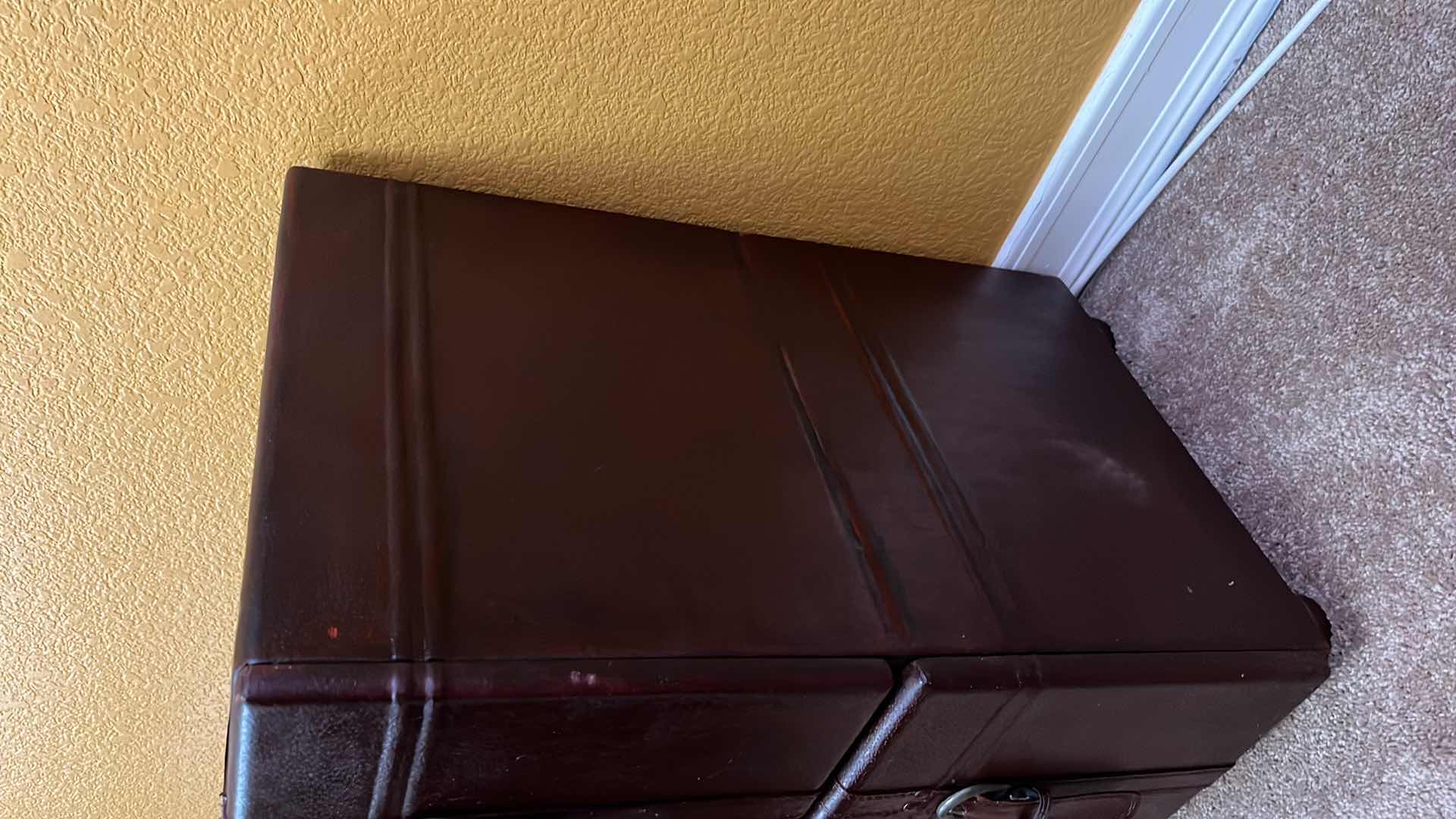 Photo 1 of 2-DRAWER FAUX LEATHER NIGHT STAND 19” X 15” H25.25”