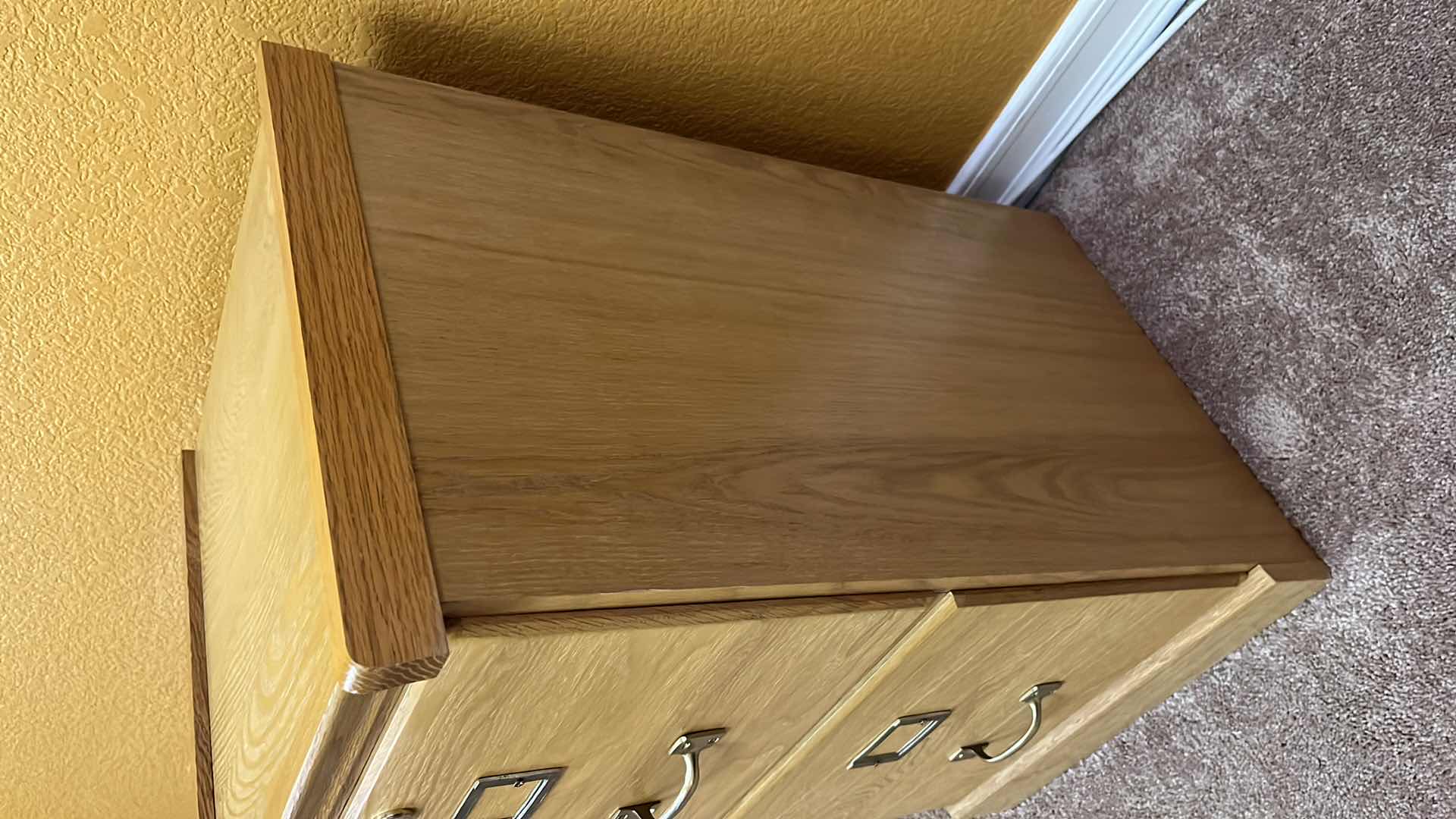 Photo 3 of 2-DRAWER WOOD FILING CABINET W HANGING FOLDER FRAMES  15.75”X 16” H28”