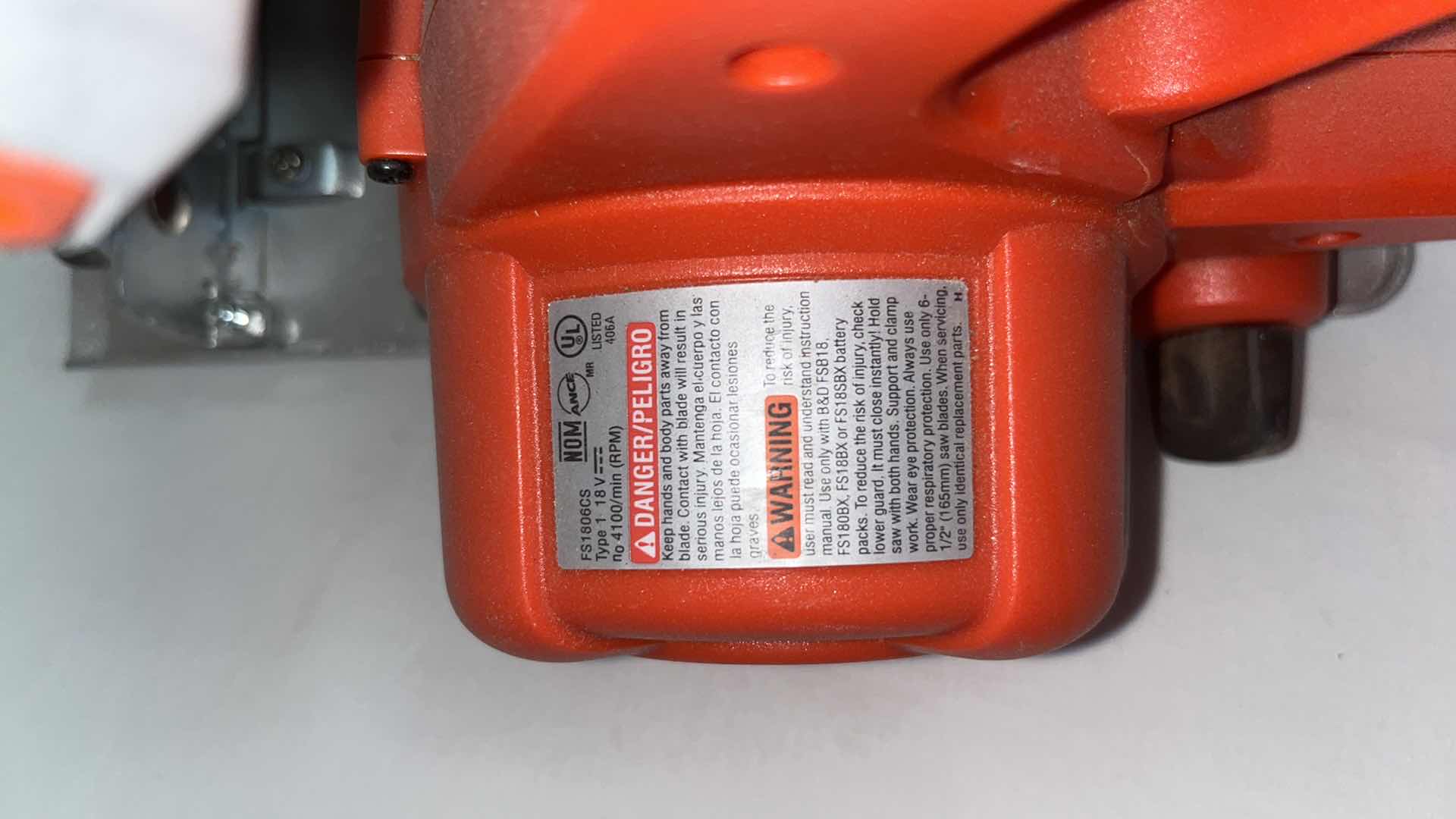 Photo 1 of BLACK & DECKER 18V FIRESTORM CORDLESS CIRCULAR SAW MODEL FS1806CS