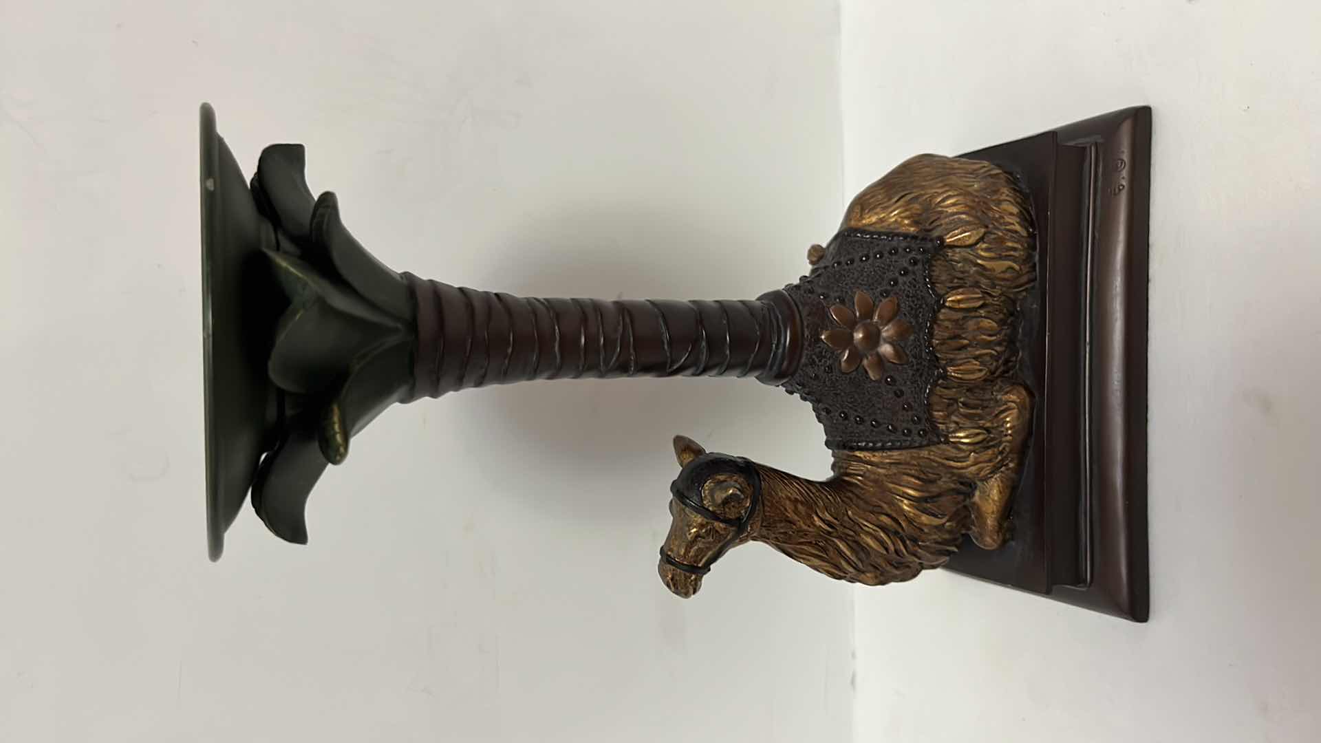 Photo 1 of RESIN PALM TREES & CAMEL CANDLE HOLDERS 12.75”