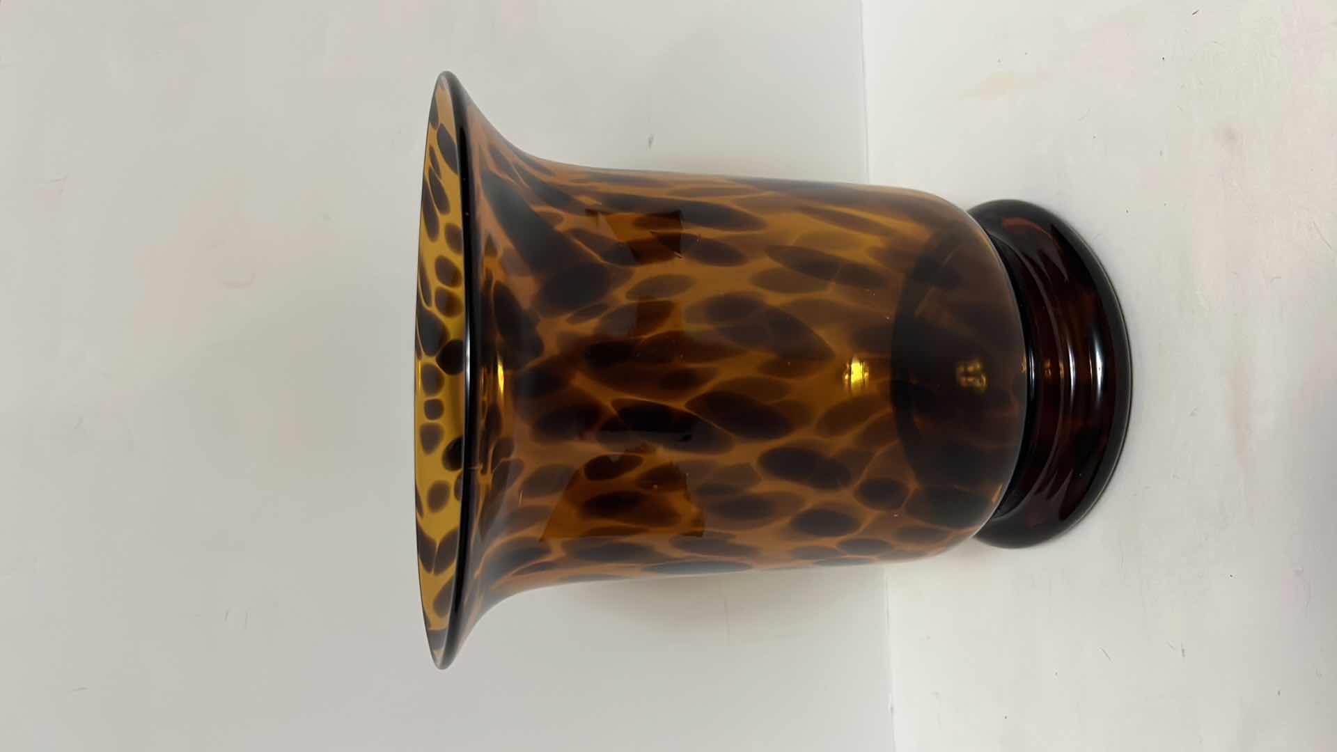 Photo 1 of TORTOISE GLASS CANDLE HOLDER 6.5” X 6.5” H7.75”