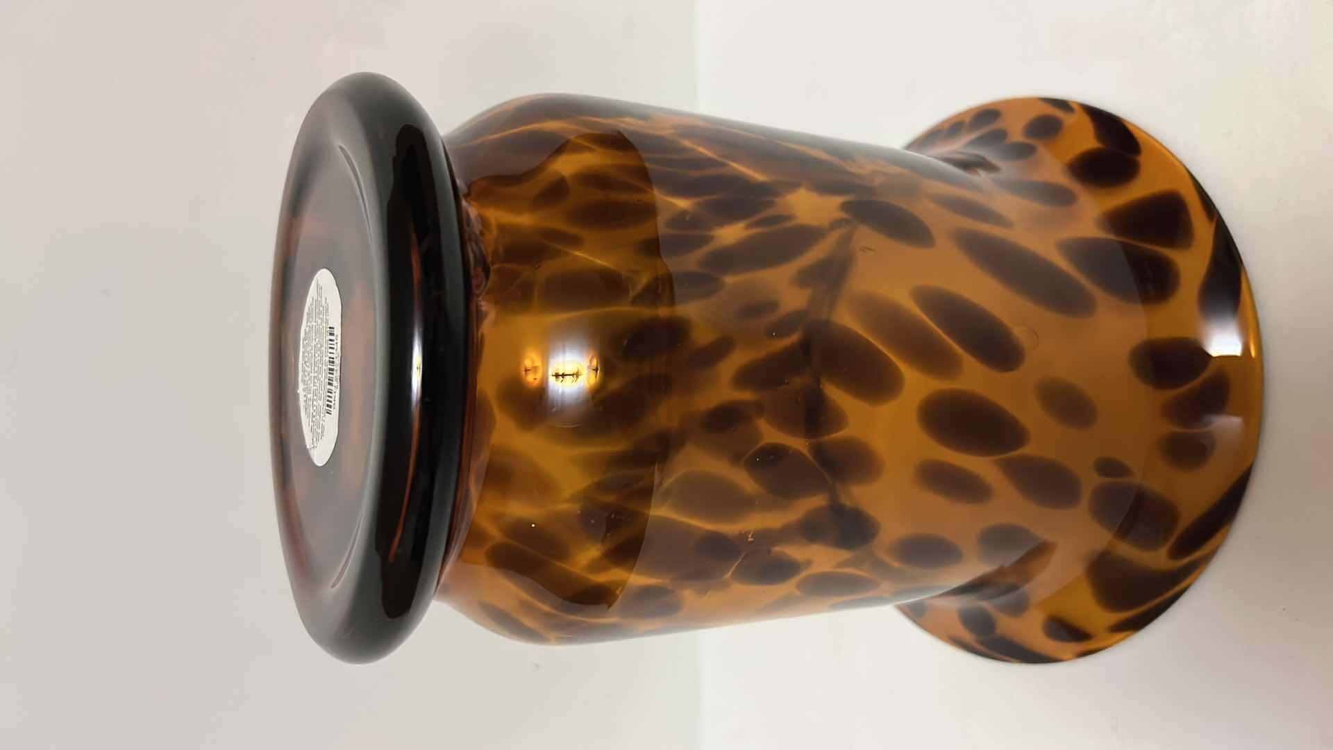 Photo 1 of TORTOISE GLASS CANDLE HOLDER 6.5” X 6.5” H7.75”