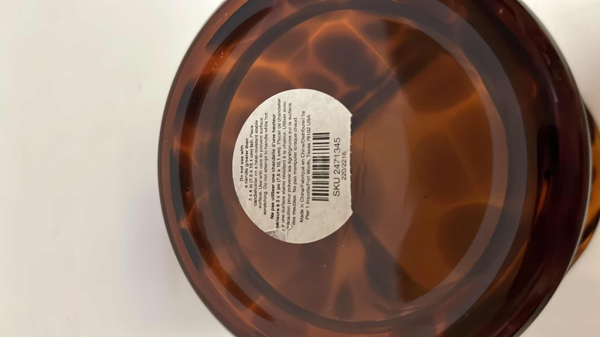 Photo 1 of TORTOISE GLASS CANDLE HOLDER 6.5” X 6.5” H7.75”