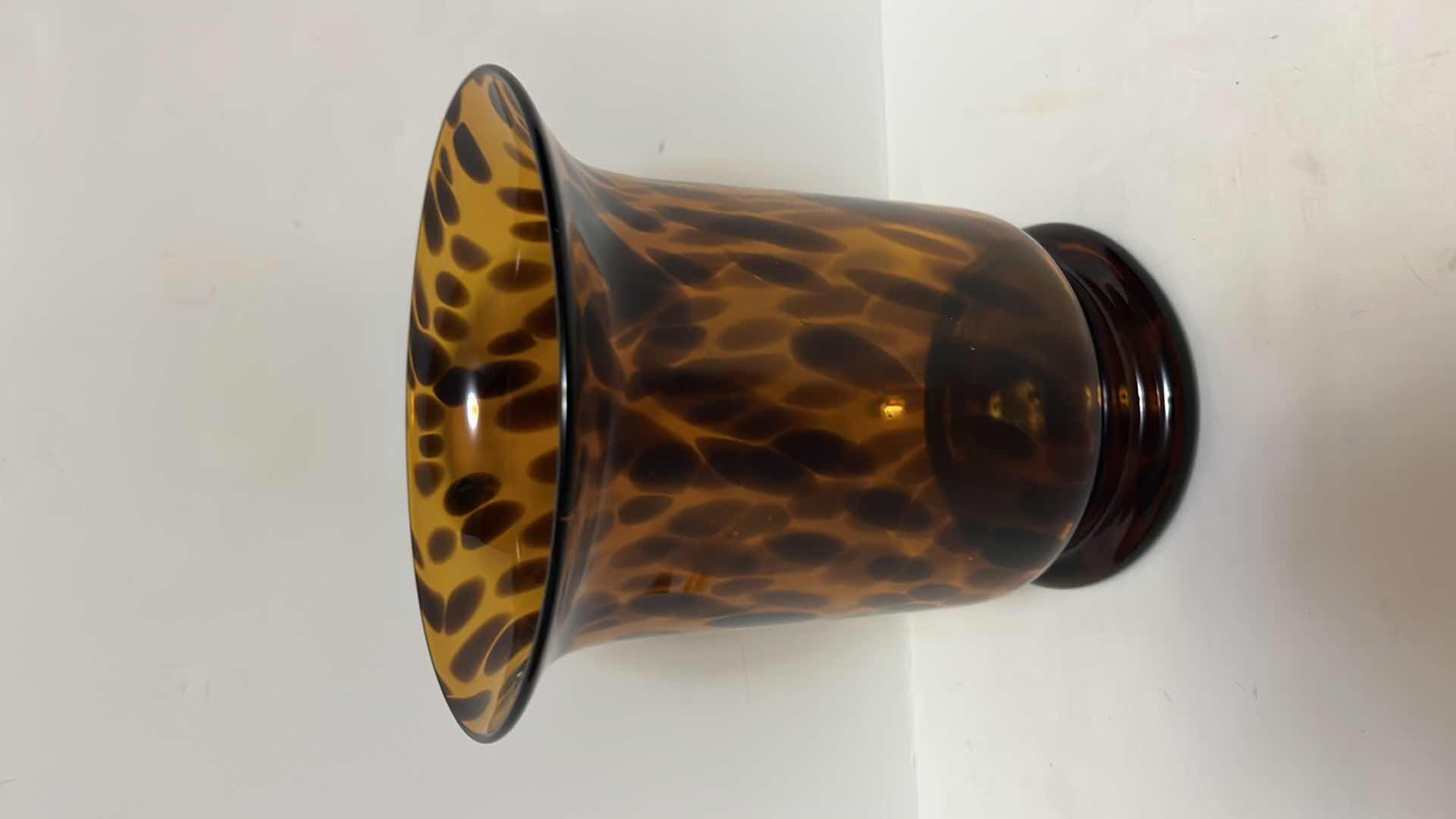 Photo 1 of TORTOISE GLASS CANDLE HOLDER 6.5” X 6.5” H7.75”