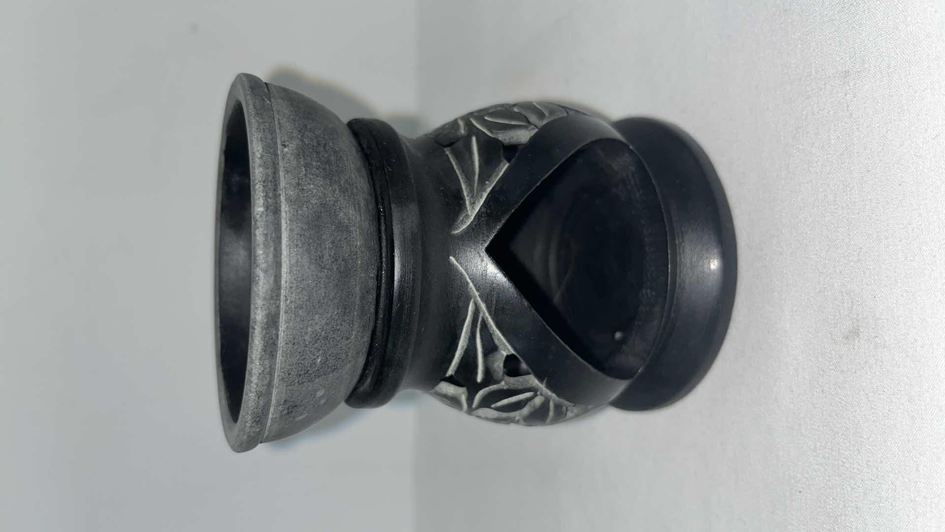 Photo 1 of CELESTIAL COBALT BLUE GLASS SUN FACE METAL CANDLE HOLDER 12.5” & TEALIGHT WAX WARMER