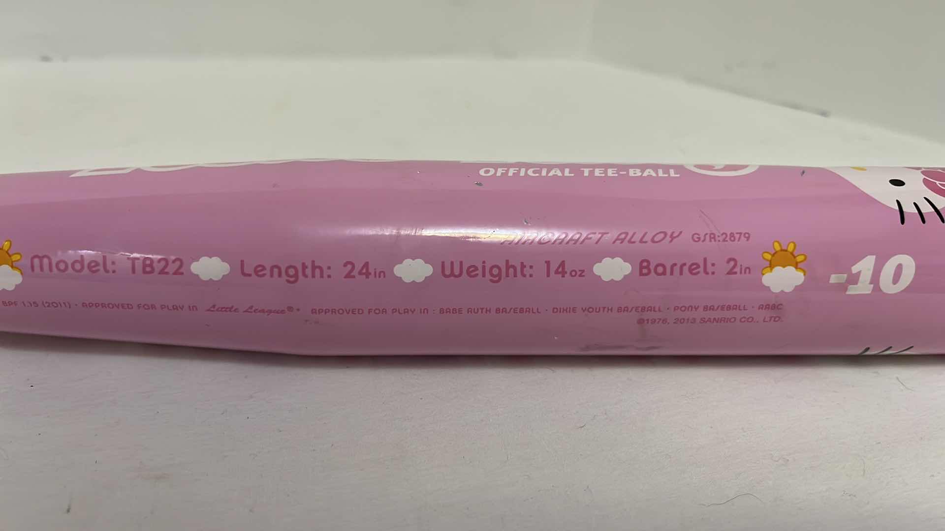 Photo 1 of HELLO KITTY ALLOY METAL TEE-BALL BAT 24”, 14oz, 2” BARREL MODEL TB22