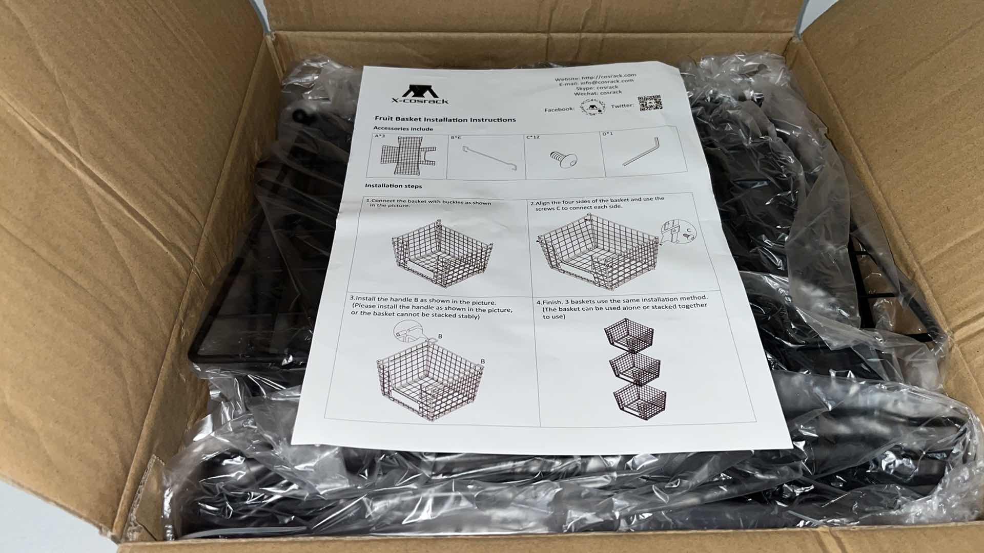 Photo 1 of NEW X-COSRACK 3 TIER FOLDABLE FRUIT BASKET