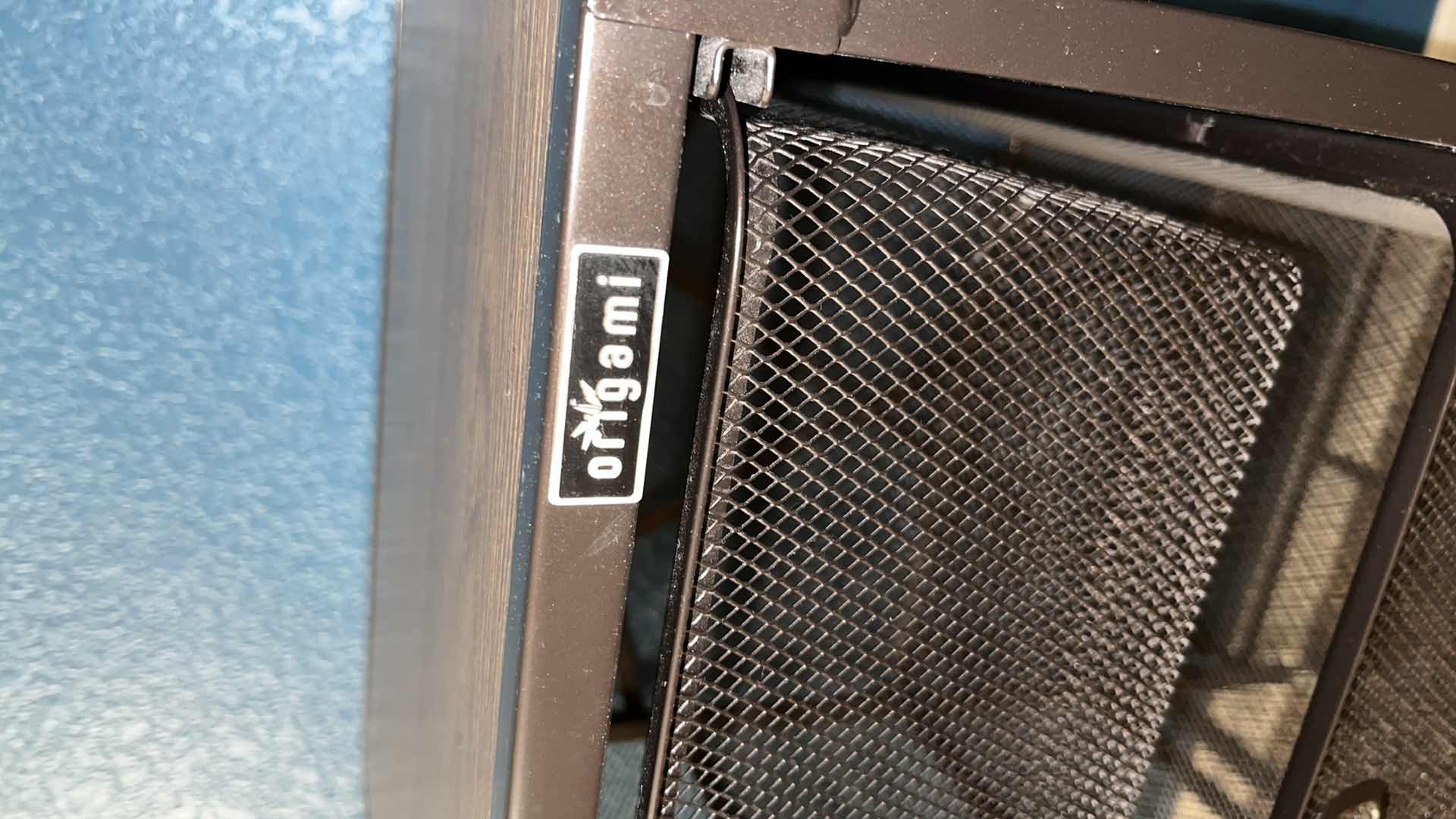 Photo 1 of ORIGAMI BLACK W WOOD TOP FOLDING 4 PULL-OUT METAL MESH DRAWER ROLLING STORAGE CART