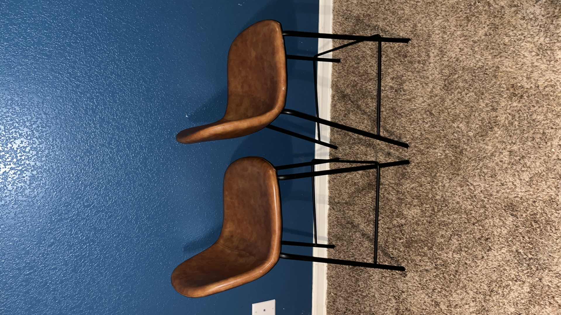 Photo 1 of AEON FURNITURE MAXINE SET OF 2 BAR STOOLS IN HONEY FINISH 14.25” X 16" H32" MODEL AE9013-COUNTER-HONEY