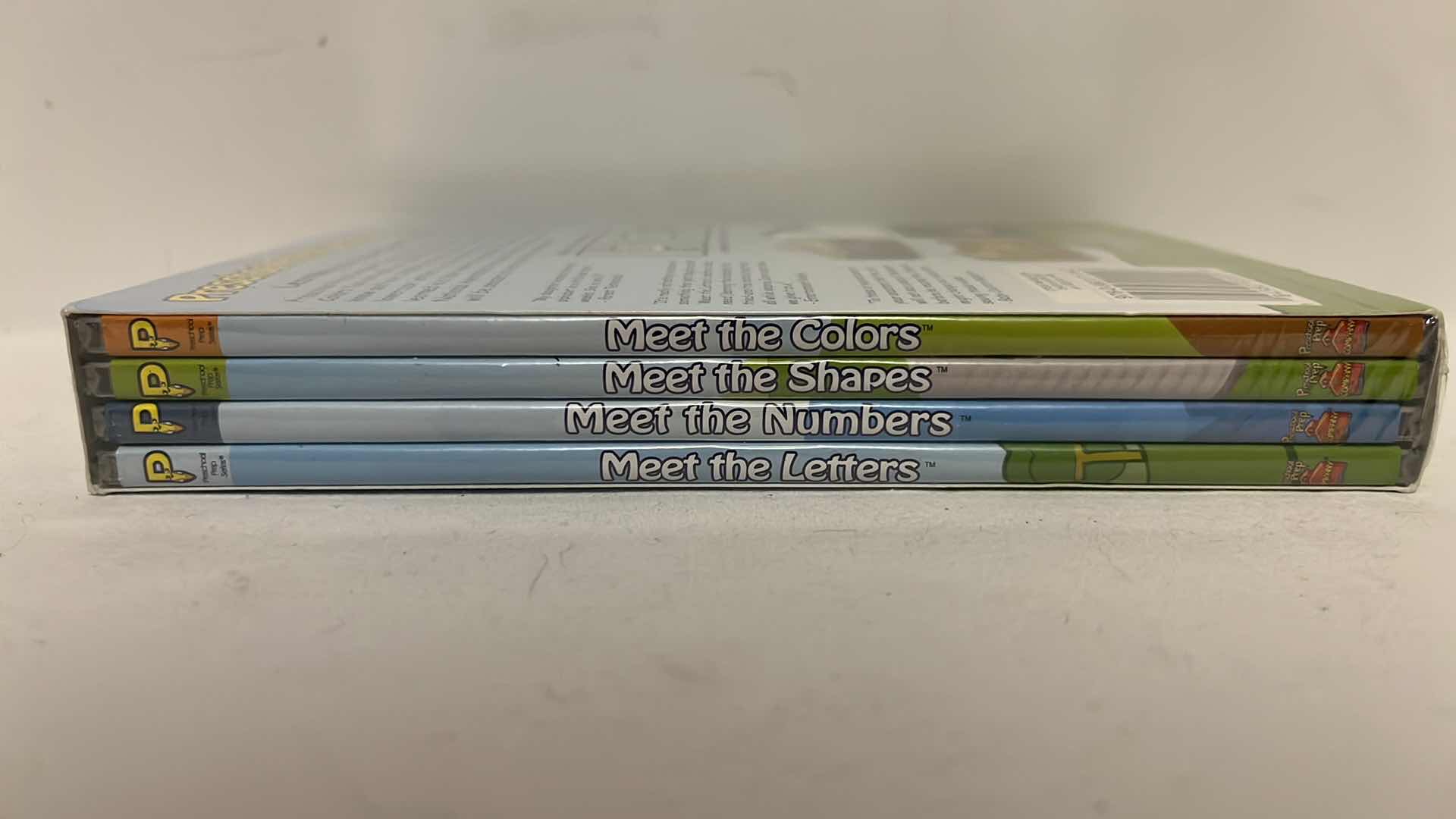 Photo 1 of PRESCHOOL PREP COMPANY PRESCHOOL PREP PACK 4 DVDS LETTERS NUMBERS SHAPES COLORS ENGLISH/SPANISH