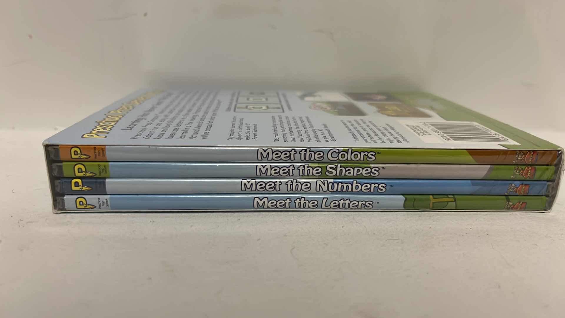 Photo 1 of PRESCHOOL PREP COMPANY PRESCHOOL PREP PACK 4 DVDS LETTERS NUMBERS SHAPES COLORS ENGLISH/SPANISH