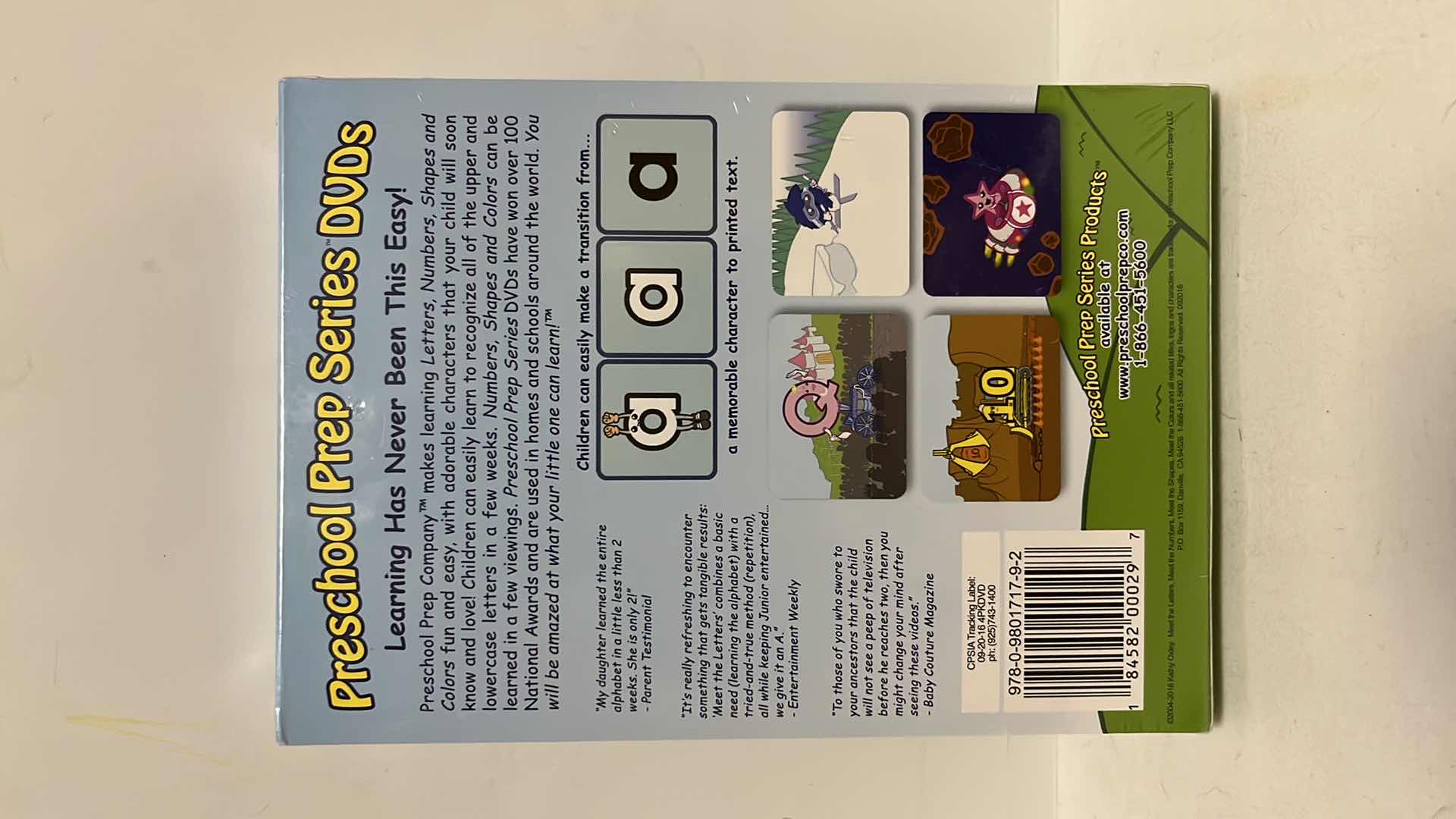 Photo 1 of PRESCHOOL PREP COMPANY PRESCHOOL PREP PACK 4 DVDS LETTERS NUMBERS SHAPES COLORS ENGLISH/SPANISH