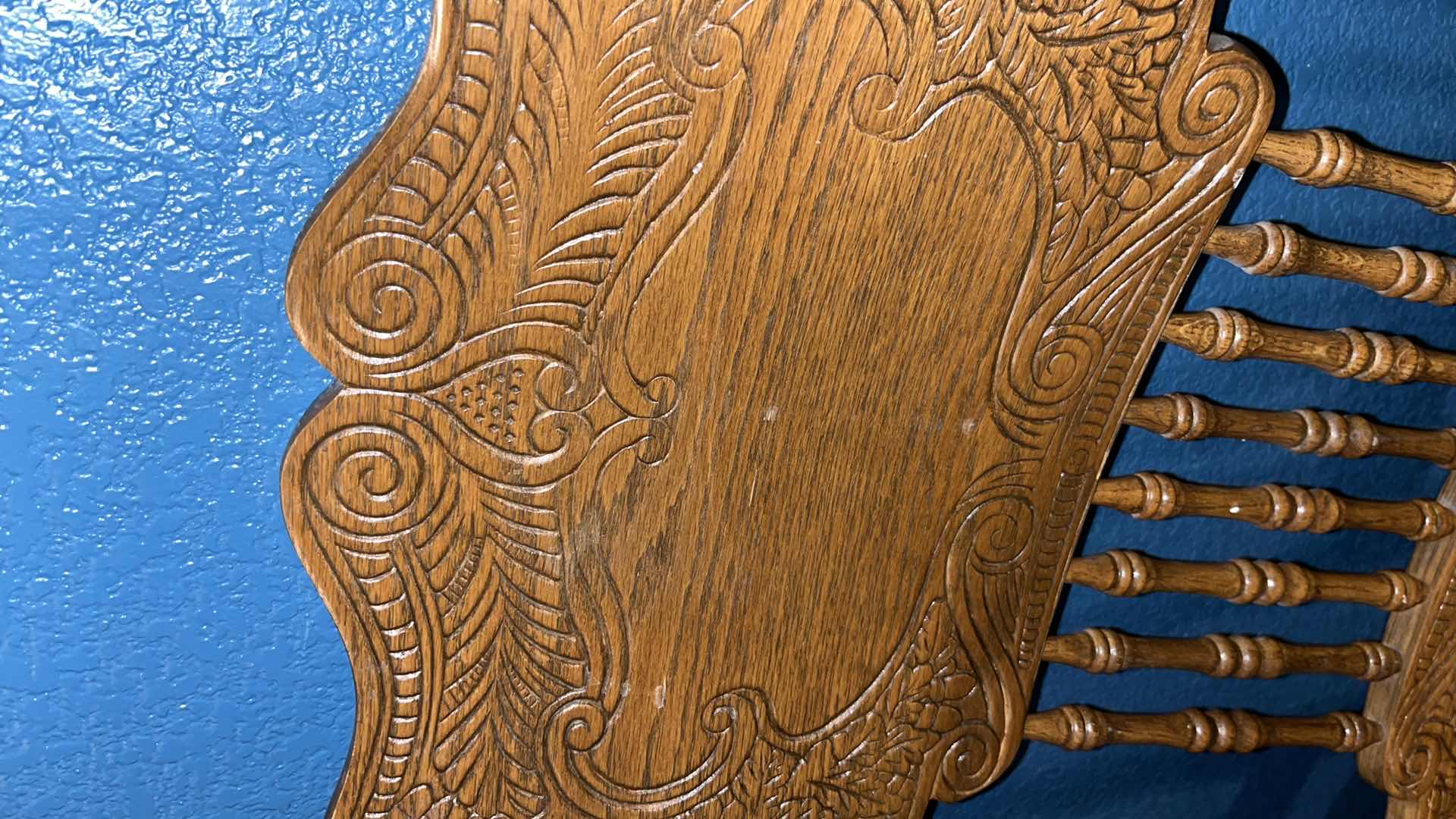 Photo 1 of MID-CENTURY PRESSBACK SPINDLE COUNTRY DINING CHAIRS (2)