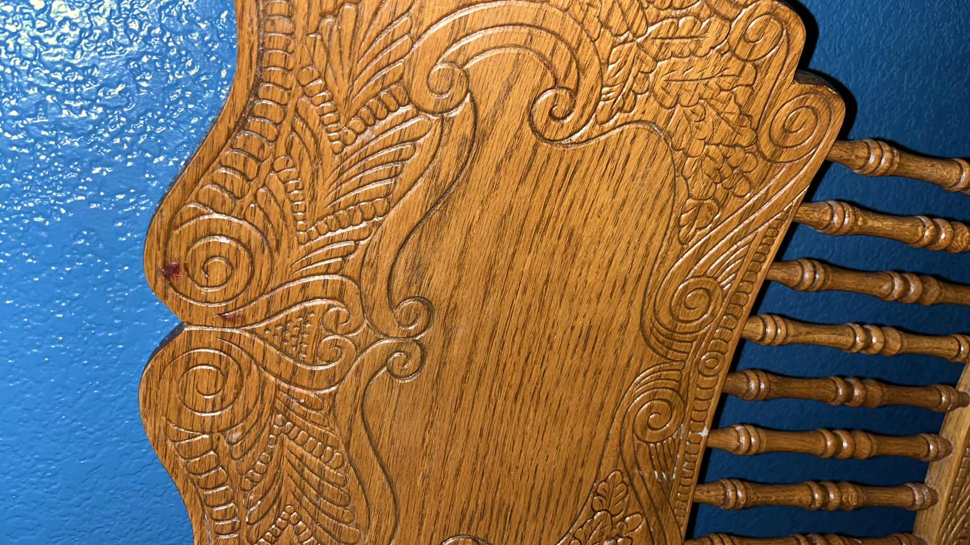 Photo 1 of MID-CENTURY PRESSBACK SPINDLE COUNTRY DINING CHAIRS (2)